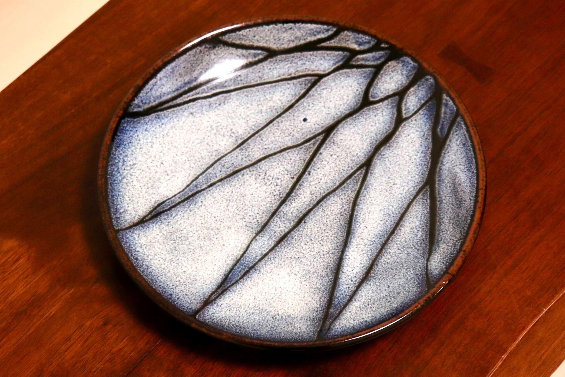 GMIO327B○陶勝窯 丹波焼 網目皿7寸 市野勝 市野勝磯 陶器 工芸品 丹波篠山 未使用