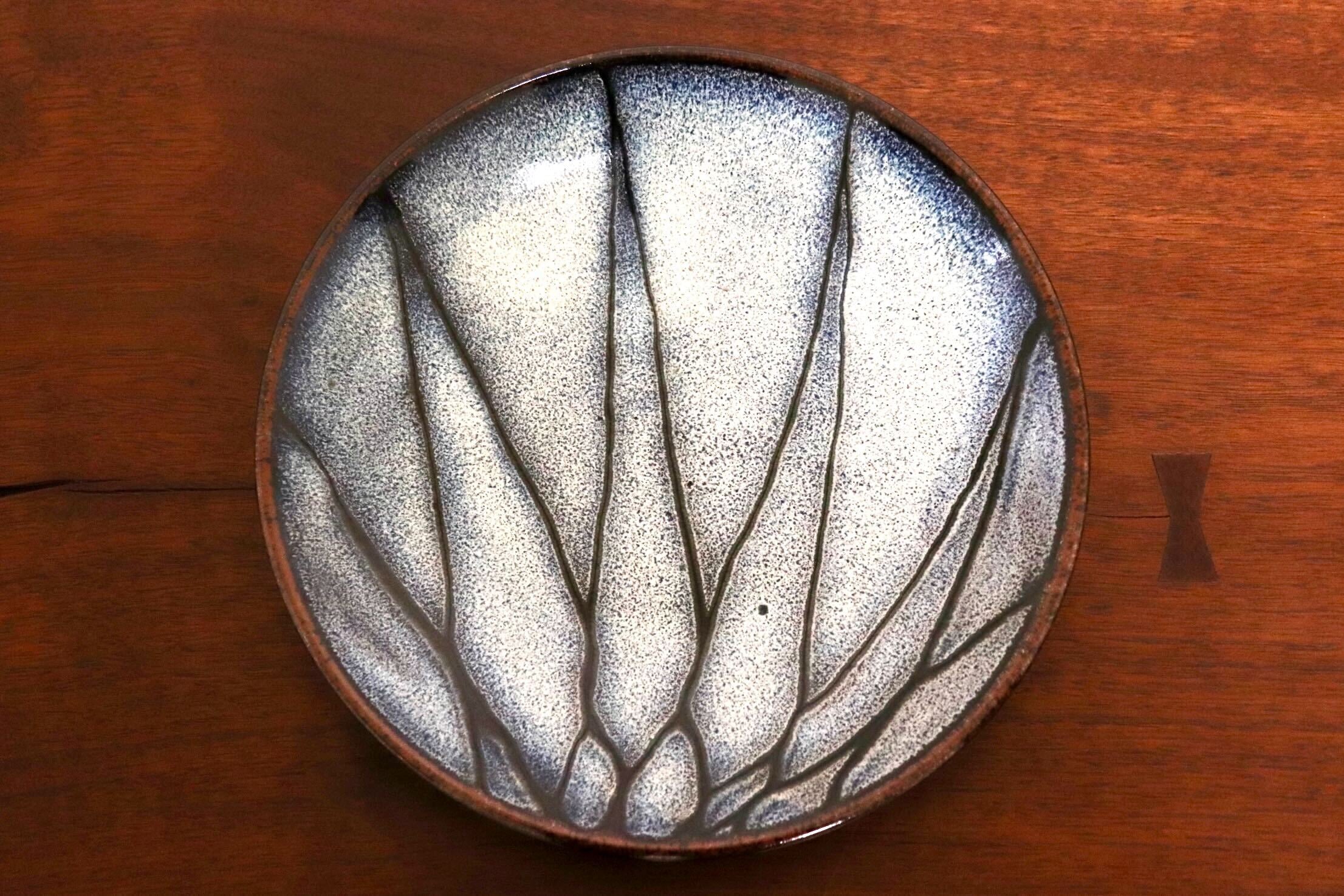 GMIO327B○陶勝窯 丹波焼 網目皿7寸 市野勝 市野勝磯 陶器 工芸品 丹波篠山 未使用