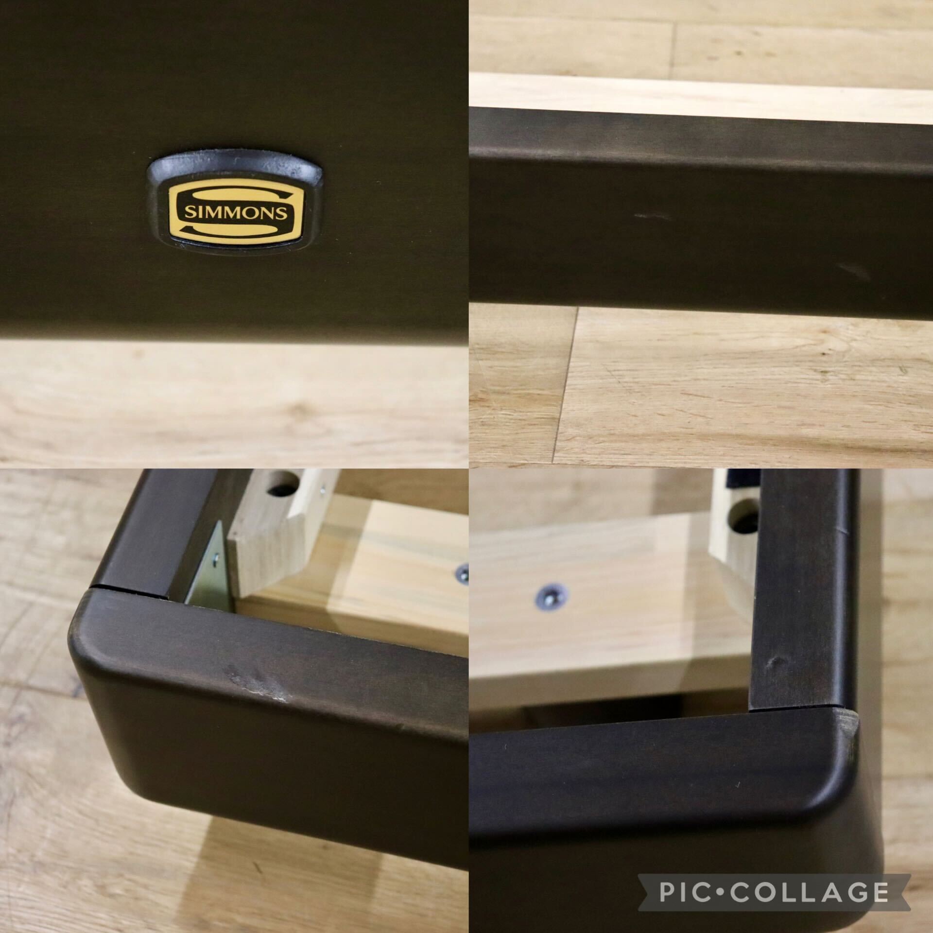 GMIH472○SIMMONS / シモンズ JA21036221 セミダブルベッド フレーム ダークブラウン ロータイプ すのこ 高さ調整 スタイリッシュ