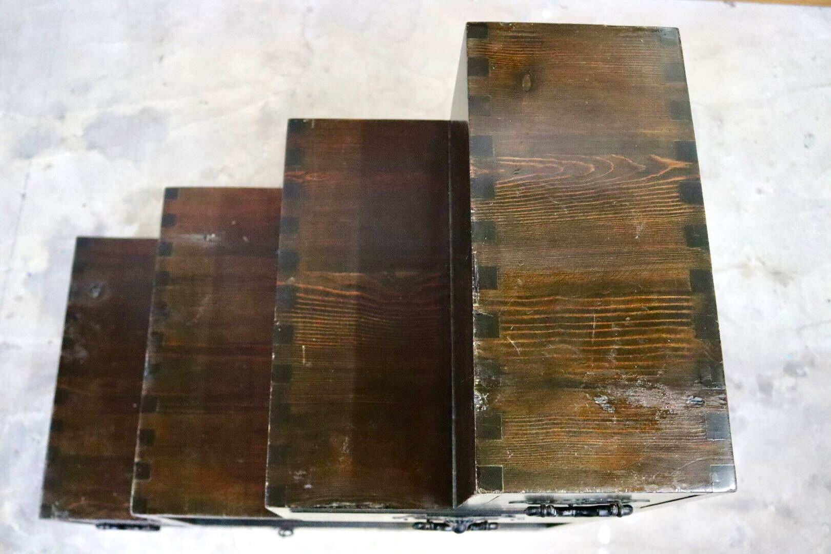 GMIS316○階段箪笥 両面 時代箪笥 和家具 和モダン 和室 座敷 古民家 チェスト 整理箪笥 引き出し収納 レトロ