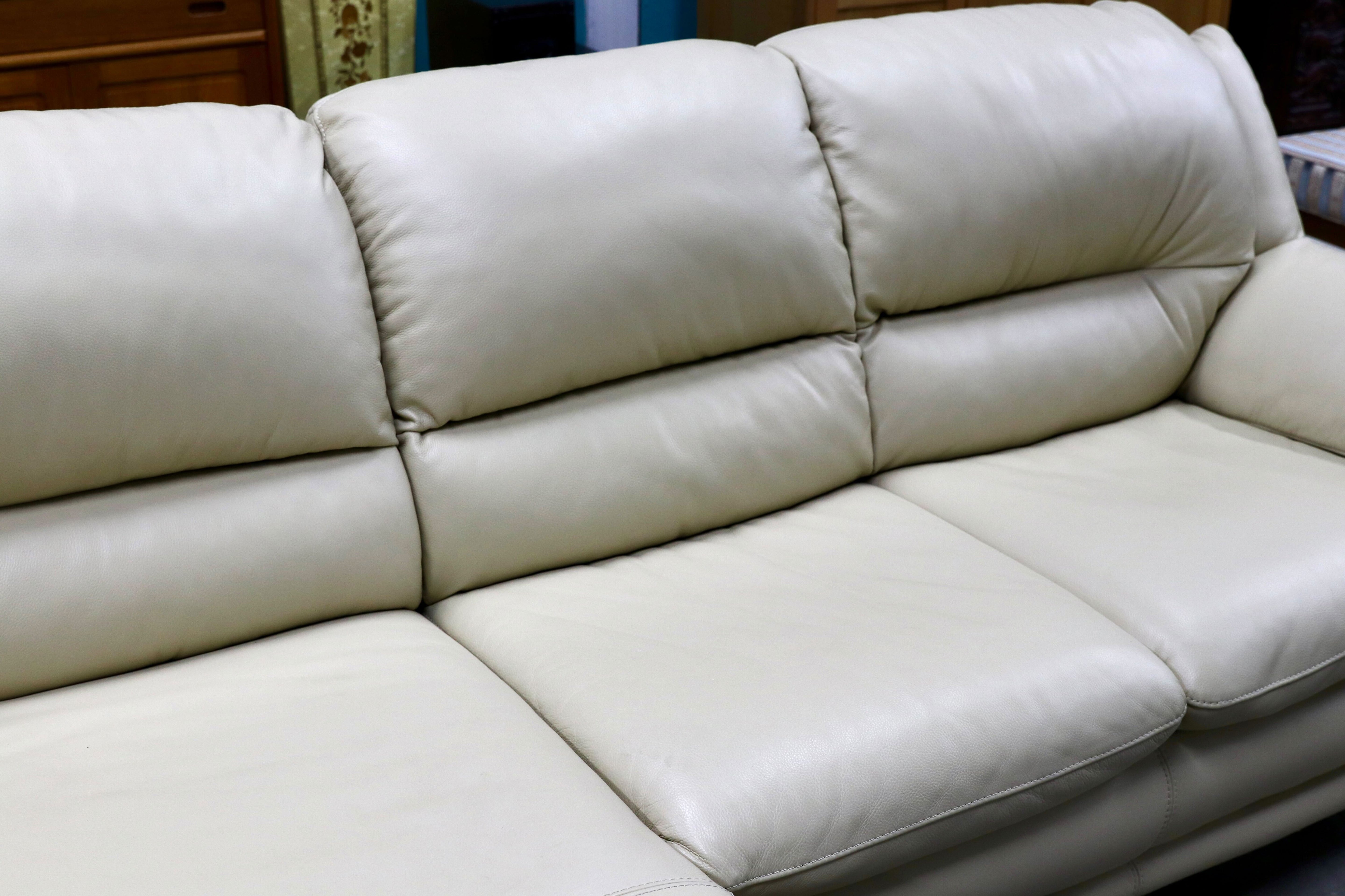 GMIK498○IDC大塚家具 オースチン カウチソファ コーナーソファ モダン 総本革 クリーム色 約40万 美品