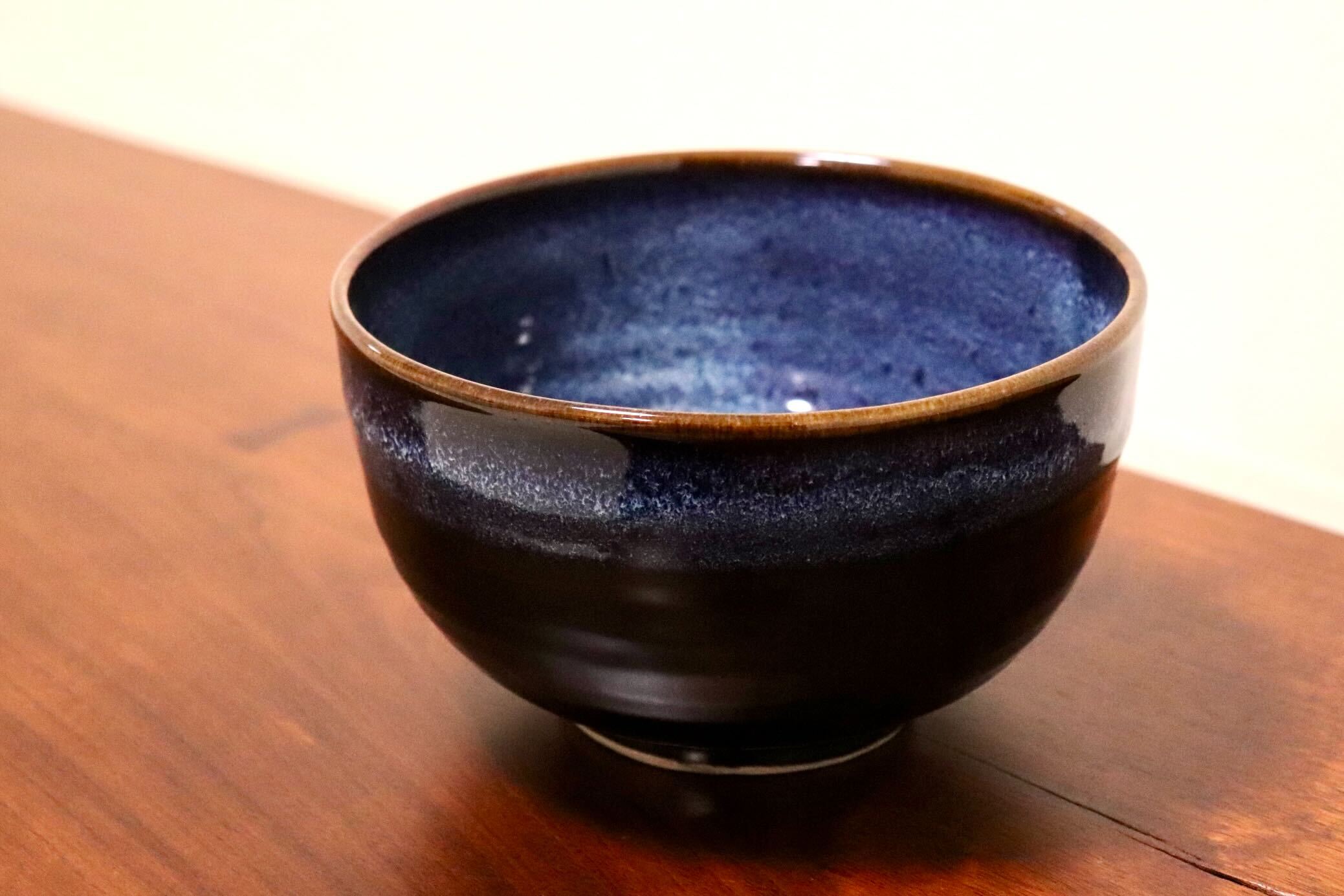 GMIO350A○陶勝窯 丹波焼 黒乳白5.5丼 市野勝 市野勝磯 陶器 工芸品 丹波篠山 未使用