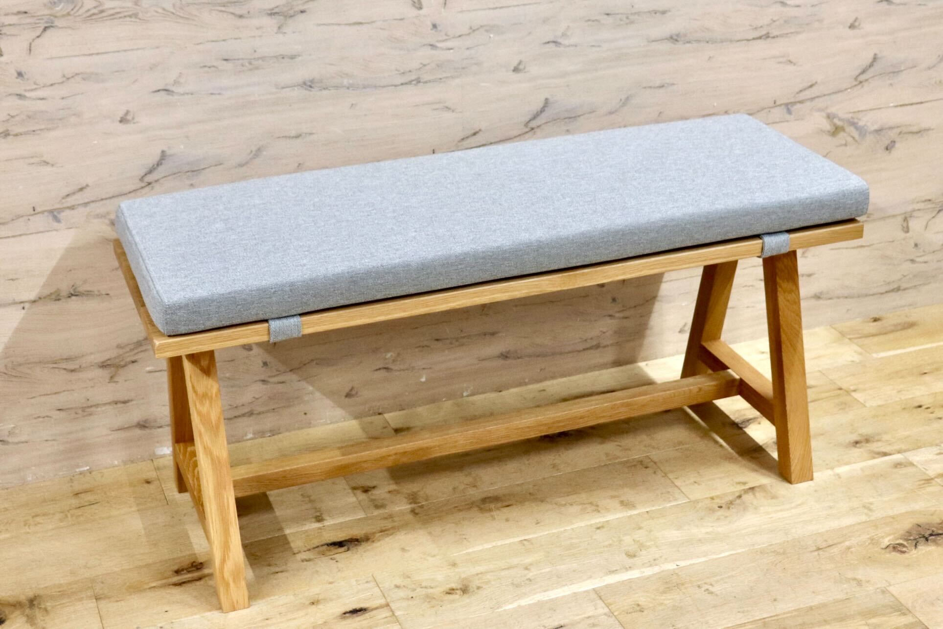 GMIK786○unico / ウニコ ELEMT エレムト ベンチ 椅子 シンプル ナチュラル オーク材 ファブリック 北欧スタイル 定価3.5万