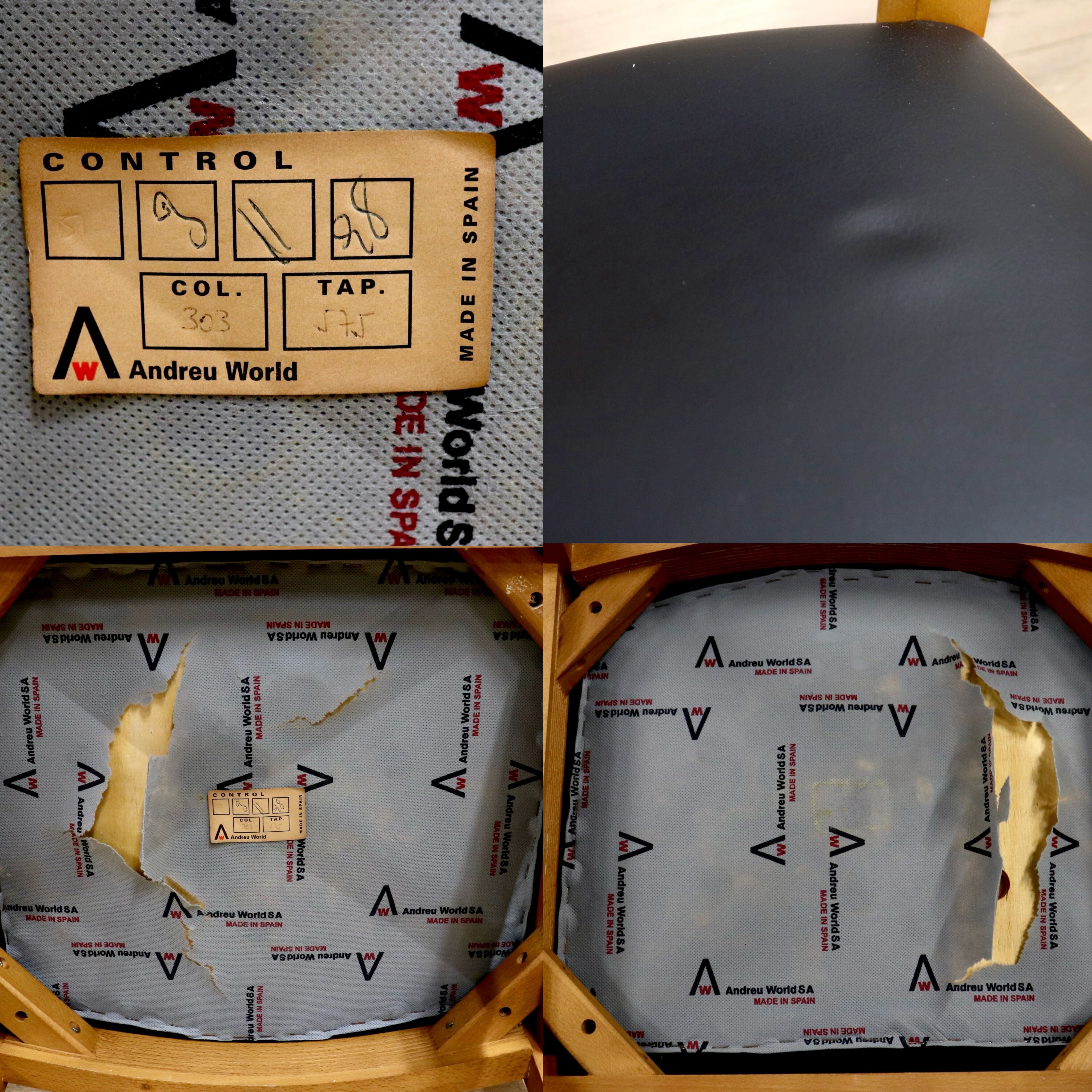 GMIK729A○Andreu World / アンドリュー・ワールド ダイニングチェア 2脚セット 椅子 レザー シンプル モダン スペイン製