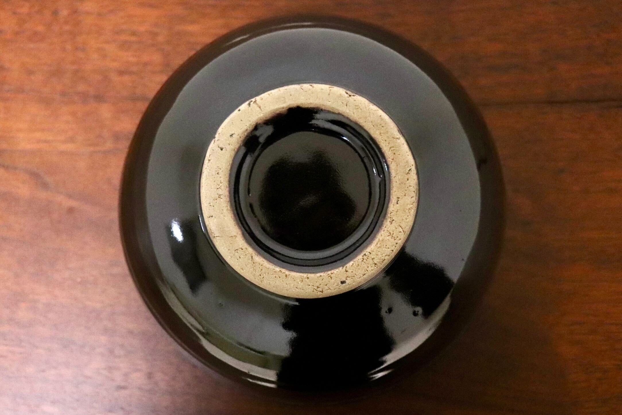 GMIO350A○陶勝窯 丹波焼 黒乳白5.5丼 市野勝 市野勝磯 陶器 工芸品 丹波篠山 未使用