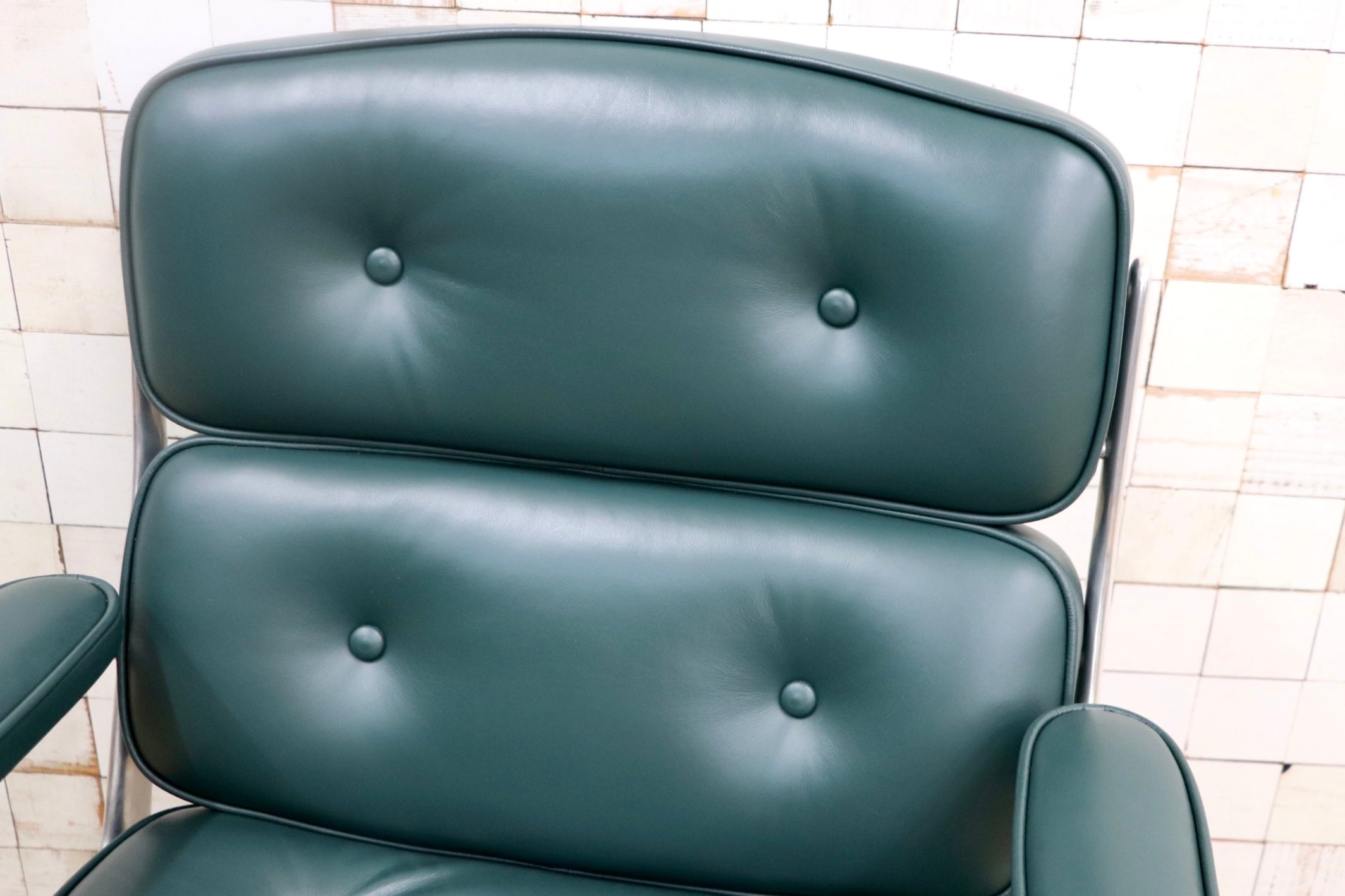 GMJO87S○Herman Miller / ハーマンミラー イームズ エグゼクティブチェア タイムライフチェア 本革 グリーン チャールズ＆レイ 定価約95万