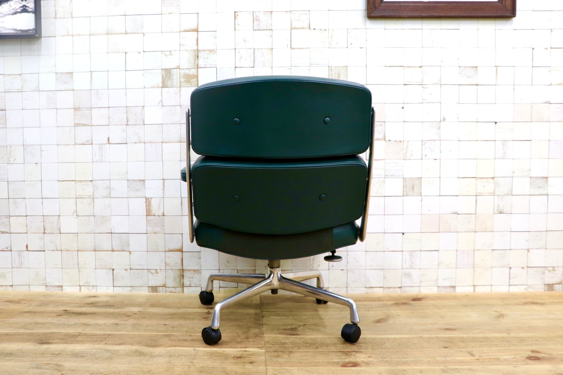 GMJO87S○Herman Miller / ハーマンミラー イームズ エグゼクティブチェア タイムライフチェア 本革 グリーン チャールズ＆レイ 定価約95万
