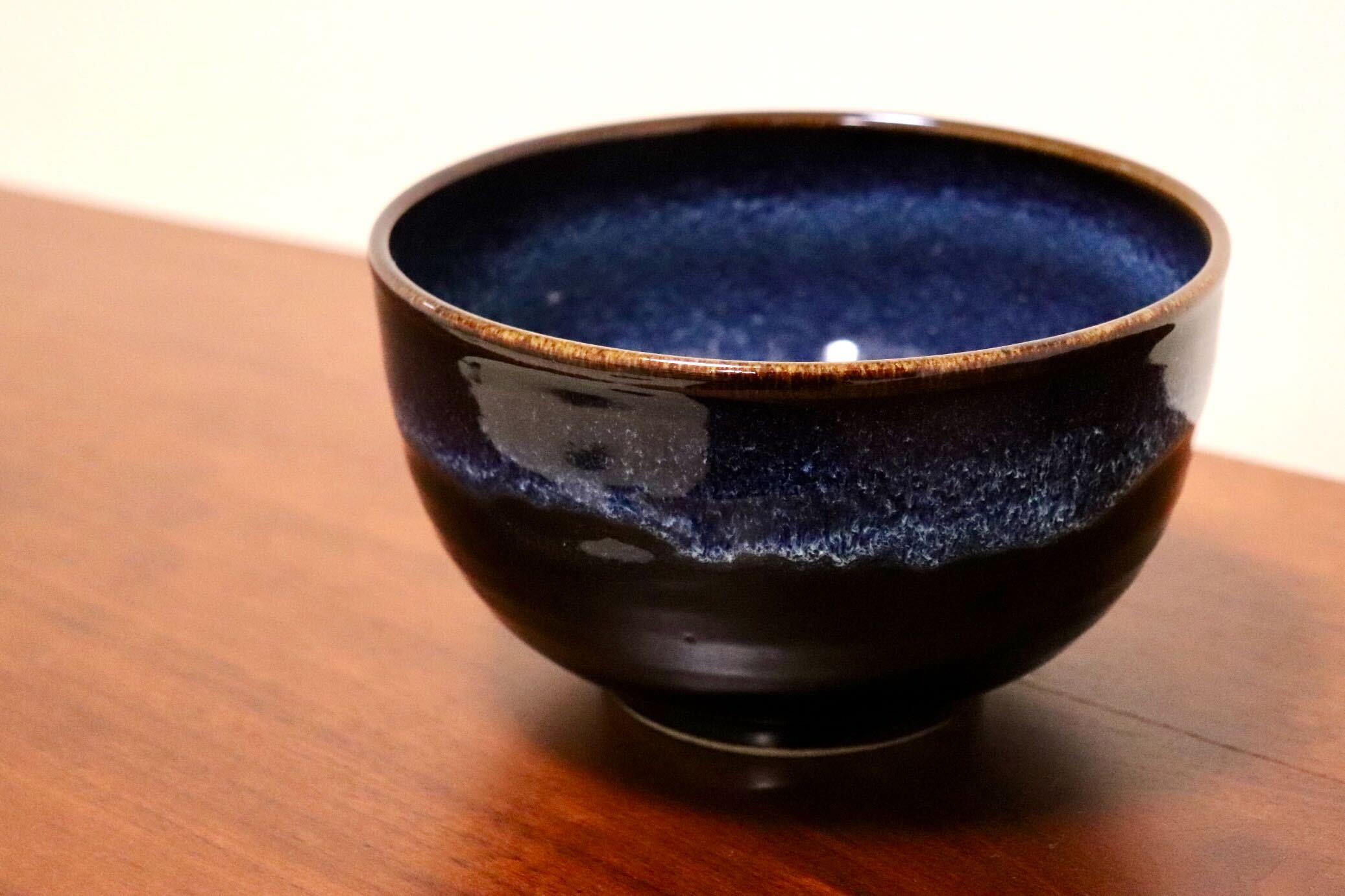 GMIO350B○陶勝窯 丹波焼 黒乳白5.5丼 市野勝 市野勝磯 陶器 工芸品 丹波篠山 未使用