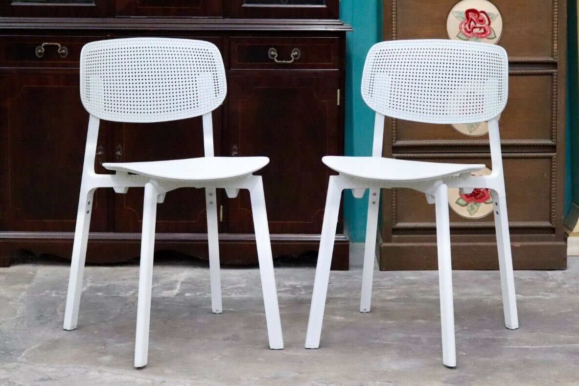 GMIS275A○KRISTALIA / クリスタリア COLANDER ダイニングチェア 椅子 2脚セット スタッキング モダン イタリア 白 展示品 定価約10万