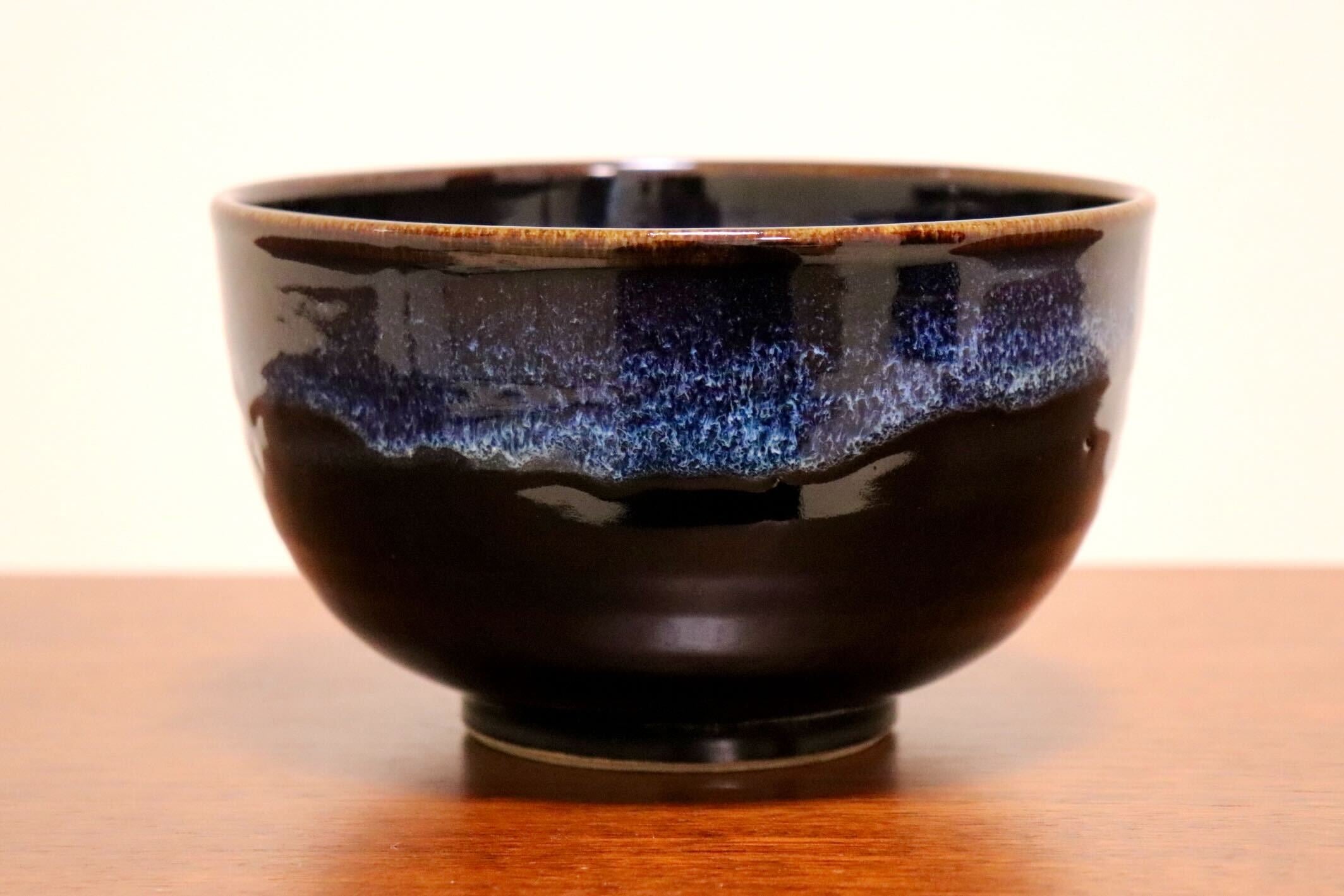 GMIO350B○陶勝窯 丹波焼 黒乳白5.5丼 市野勝 市野勝磯 陶器 工芸品 丹波篠山 未使用