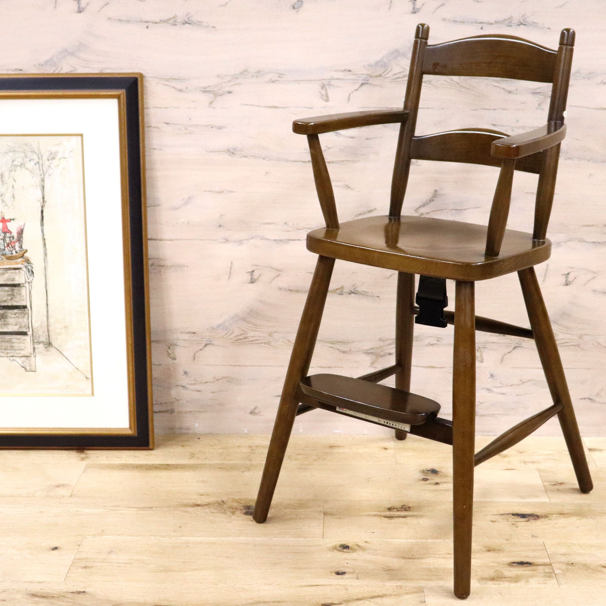 GMFN317○飛騨産業 / HIDA キツツキ ベビーチェア ハイチェア 子供椅子  