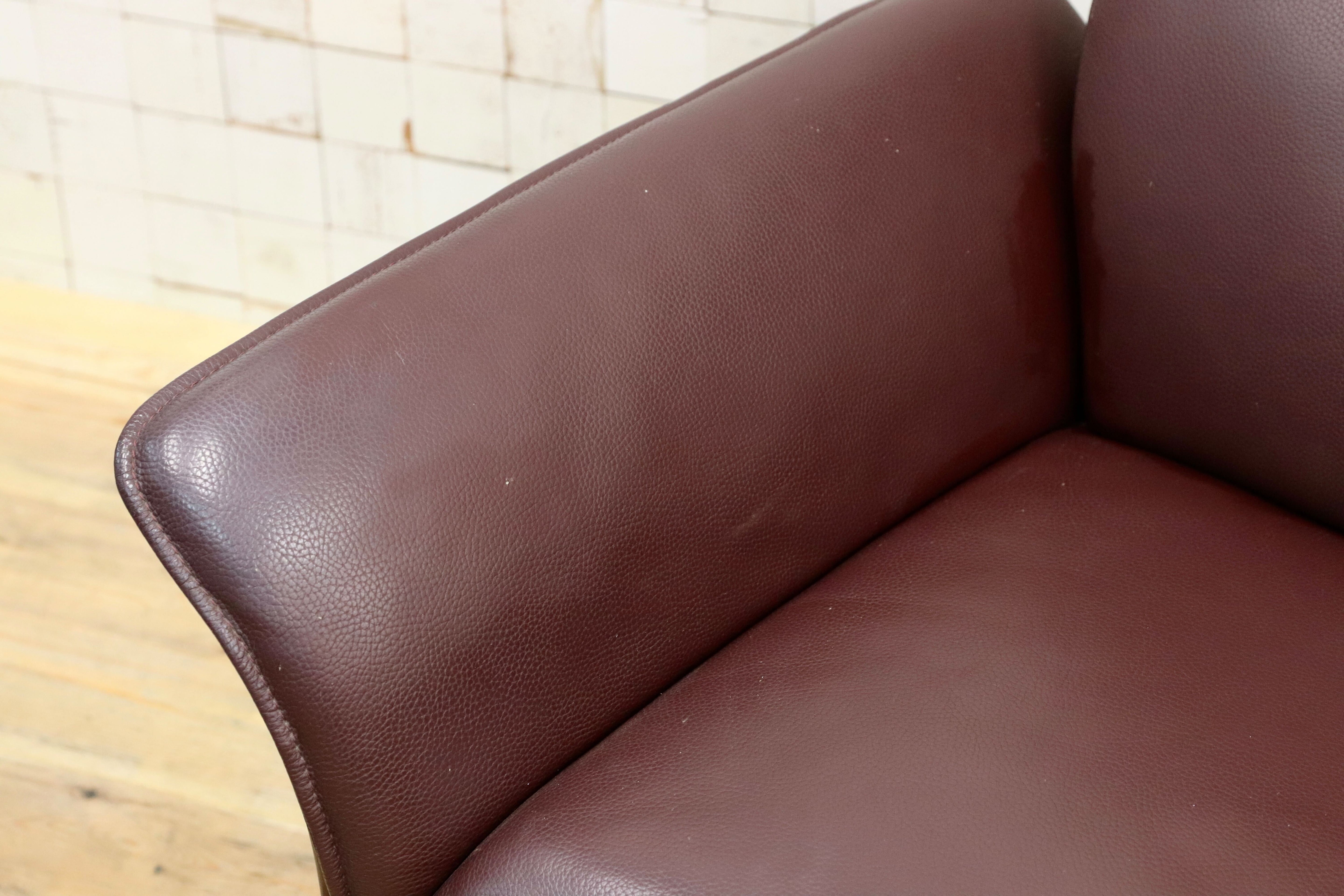 GMIH508○erpo / エルポ AS-ER-01 1人掛けソファ シングルソファ ラウンジチェア 本革 レザー 無垢材 ドイツ IDC大塚家具 定価約51万