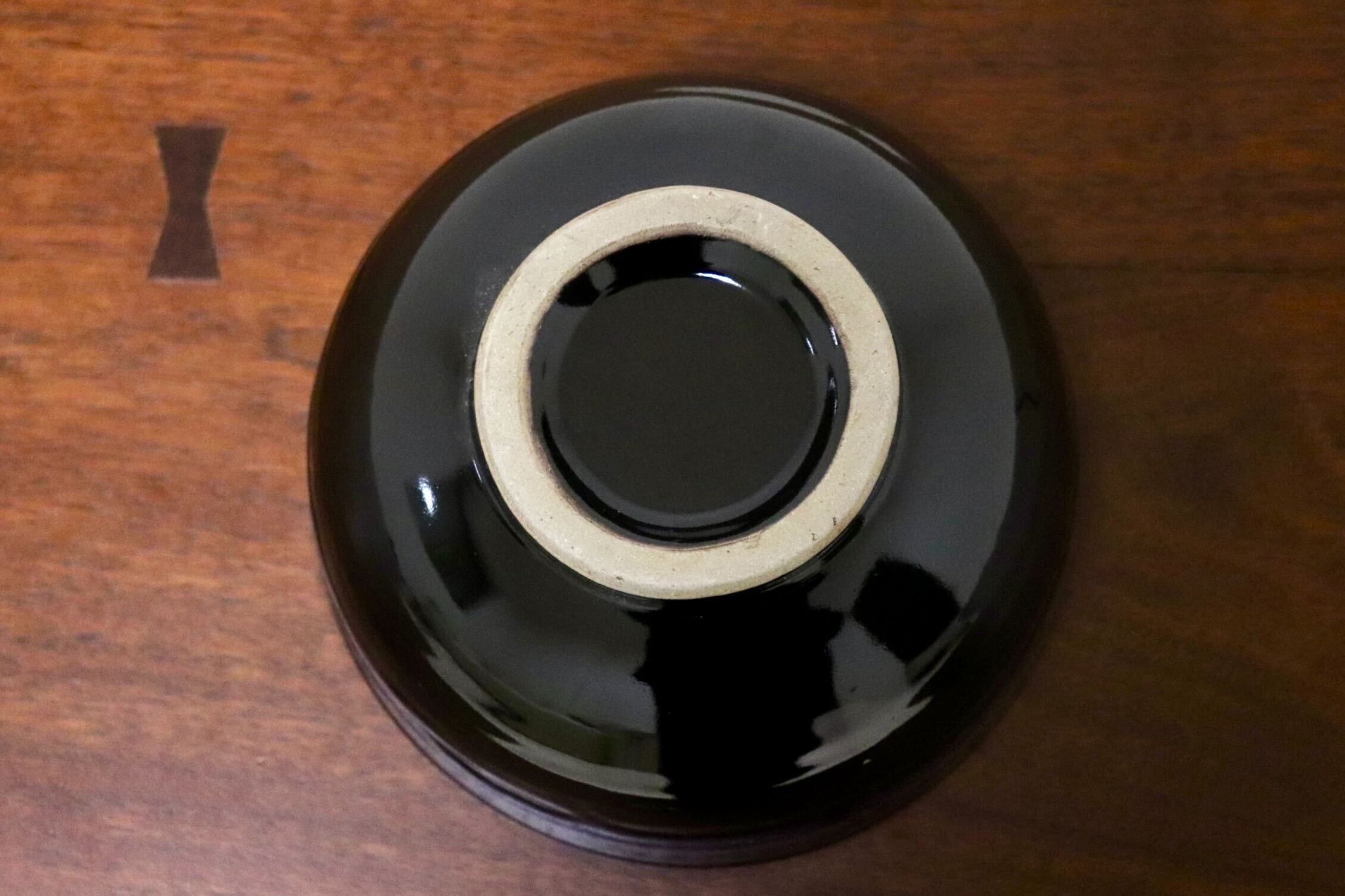 GMIO350B○陶勝窯 丹波焼 黒乳白5.5丼 市野勝 市野勝磯 陶器 工芸品 丹波篠山 未使用