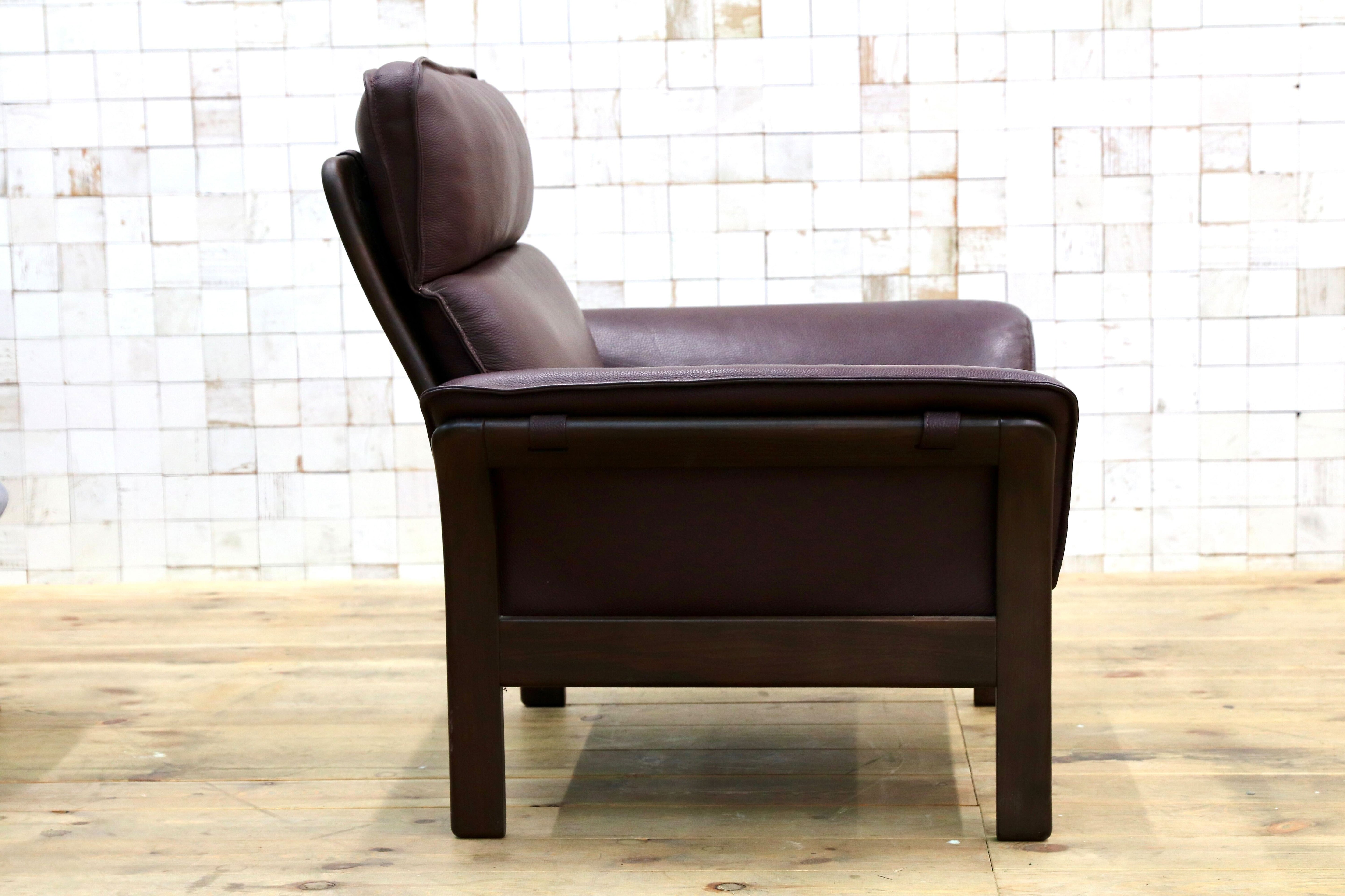 GMIH508○erpo / エルポ AS-ER-01 1人掛けソファ シングルソファ ラウンジチェア 本革 レザー 無垢材 ドイツ IDC大塚家具 定価約51万