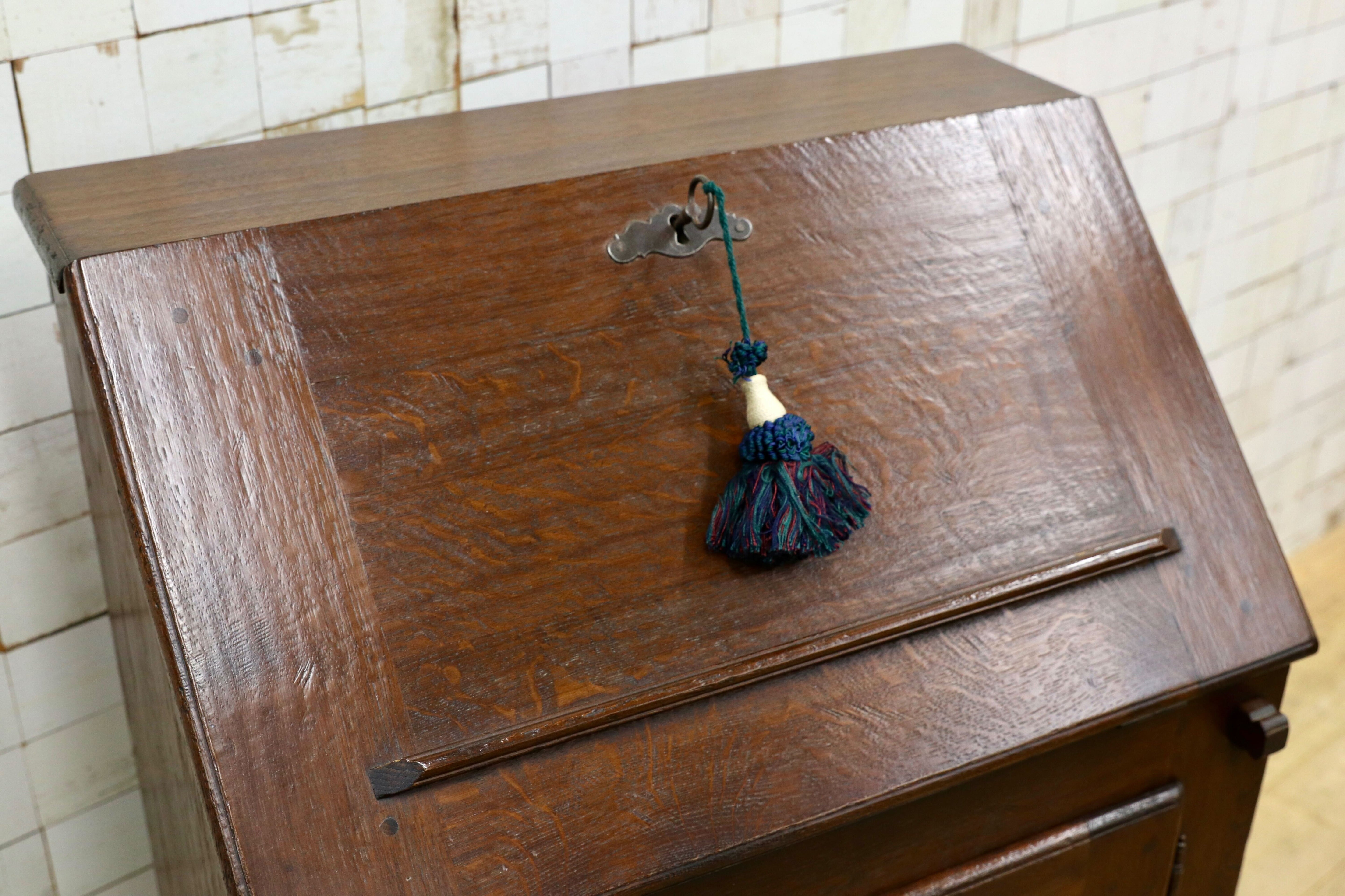 GMIH516○Charm Classic International / オランダ製 ライティングビューローデスク オーク無垢材 西洋アンティーク ヴィンテージ 店舗什器