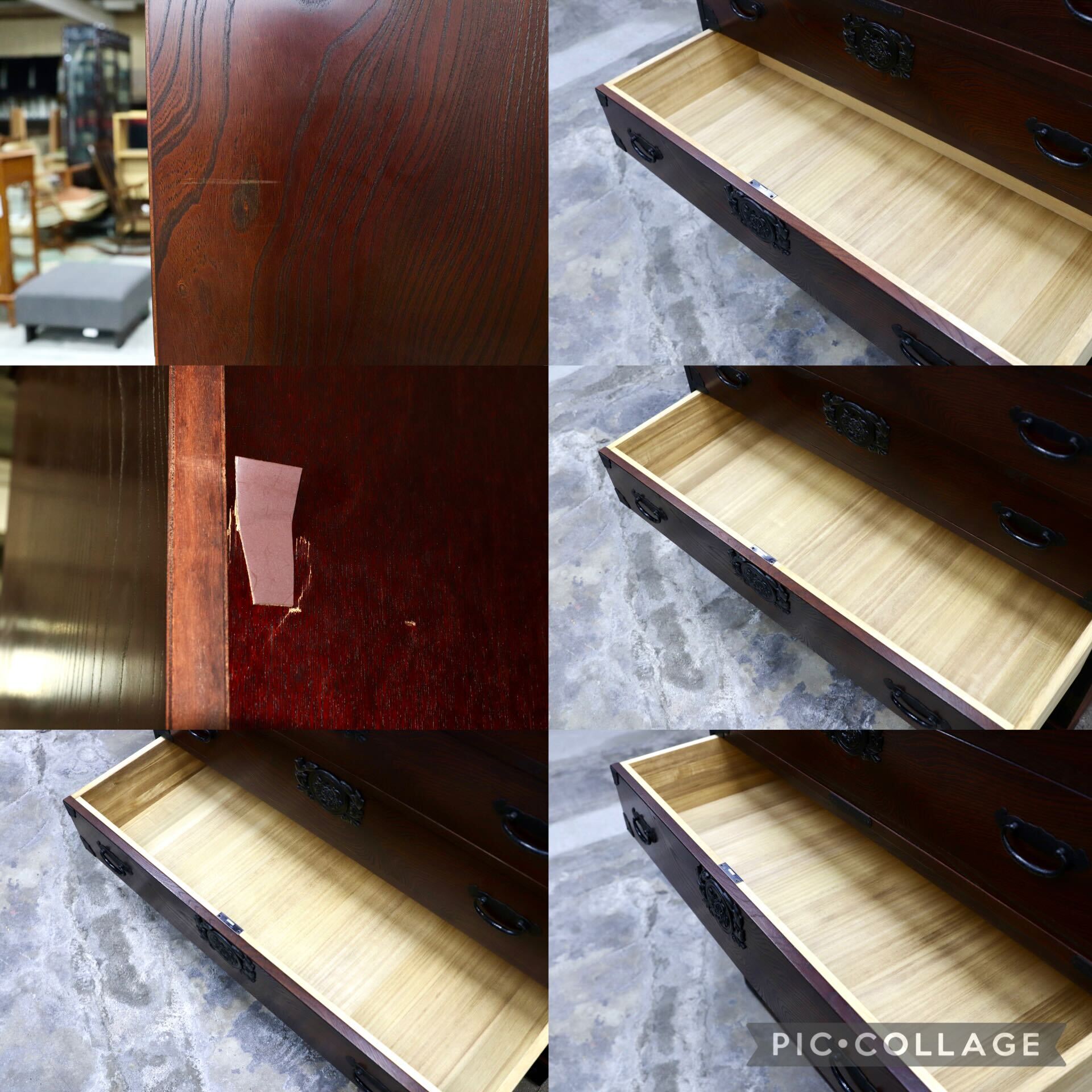 GMIH320○筑後民芸家具 チェスト 整理箪笥 箪笥 タンス 引出し収納 和家具 和モダン レトロ アンティーク調