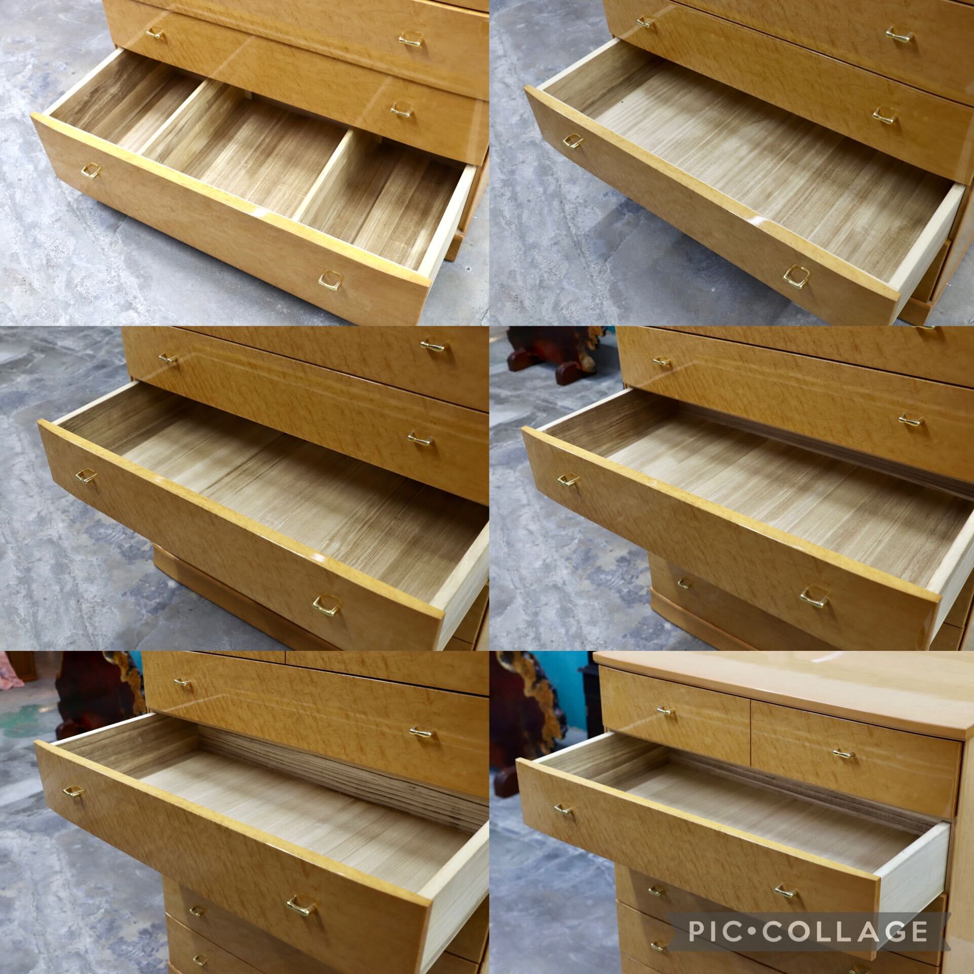 GMIK365○松岡家具 シャンドール ハイチェスト 府中家具 最高級 整理箪笥 バーズアイメープル エレガント クラシック 婚礼家具