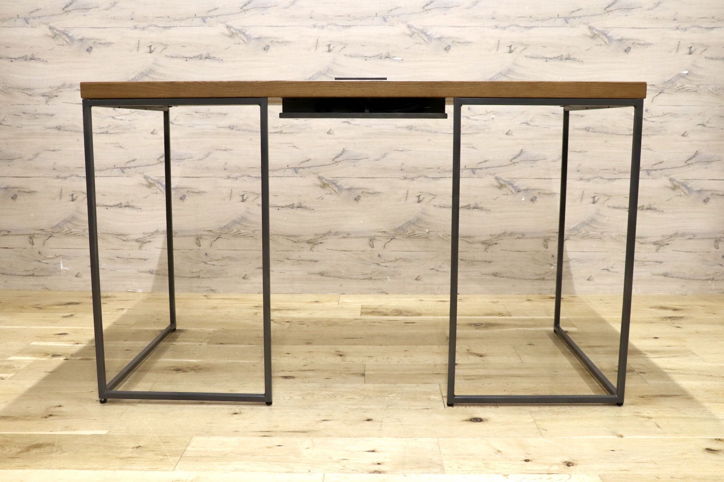 GMJH323A○CRASH GATE / クラッシュゲート DOCK DESK ドックデスク アイアンレッグデスク 関家具 モダン オーク材 展示品 定価約7.4万円
