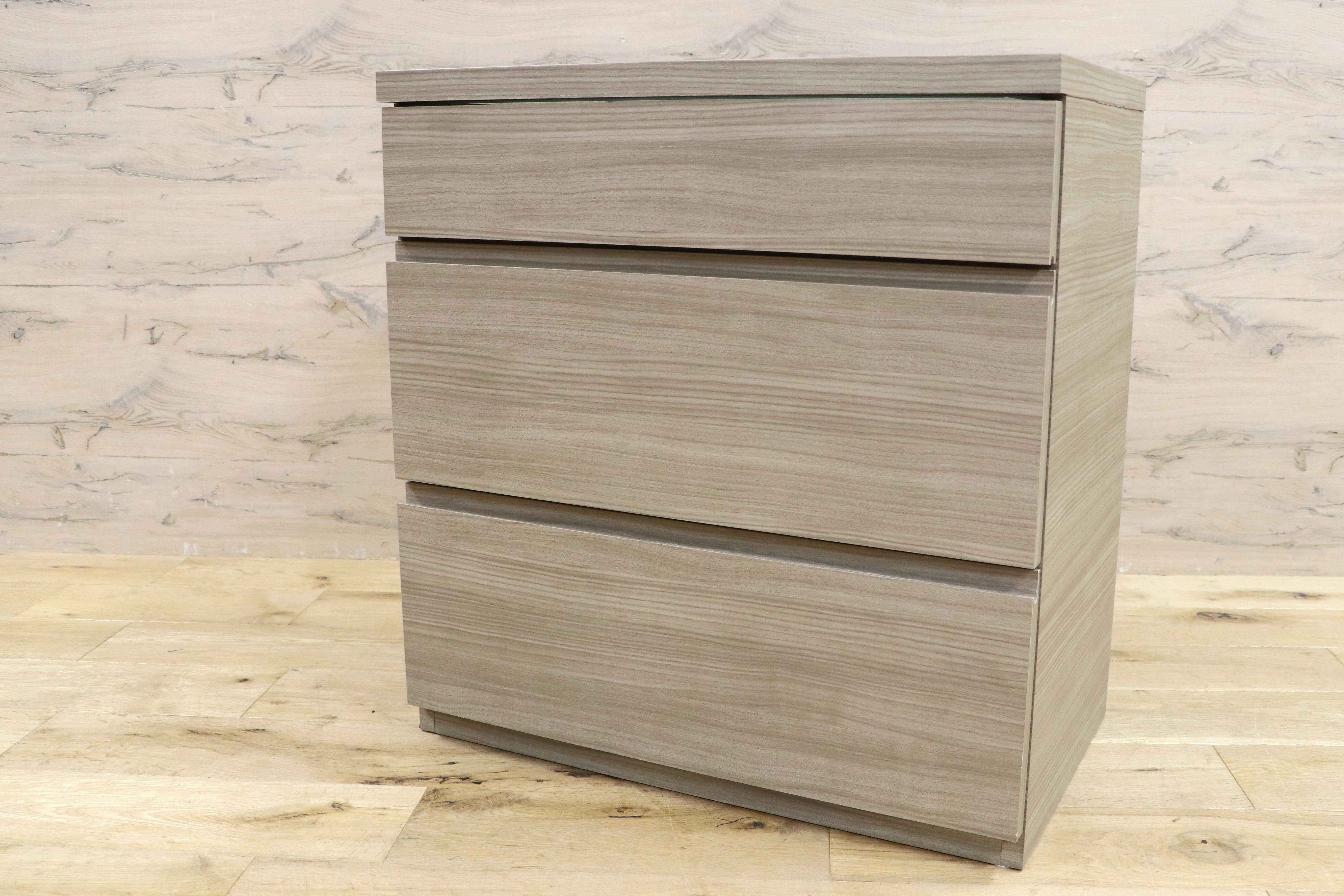 GMIH240○ガラスコレクションケース付き チェスト アクセサリーケース 収納 引き出し 収納タンス ベッドサイドチェスト 展示品