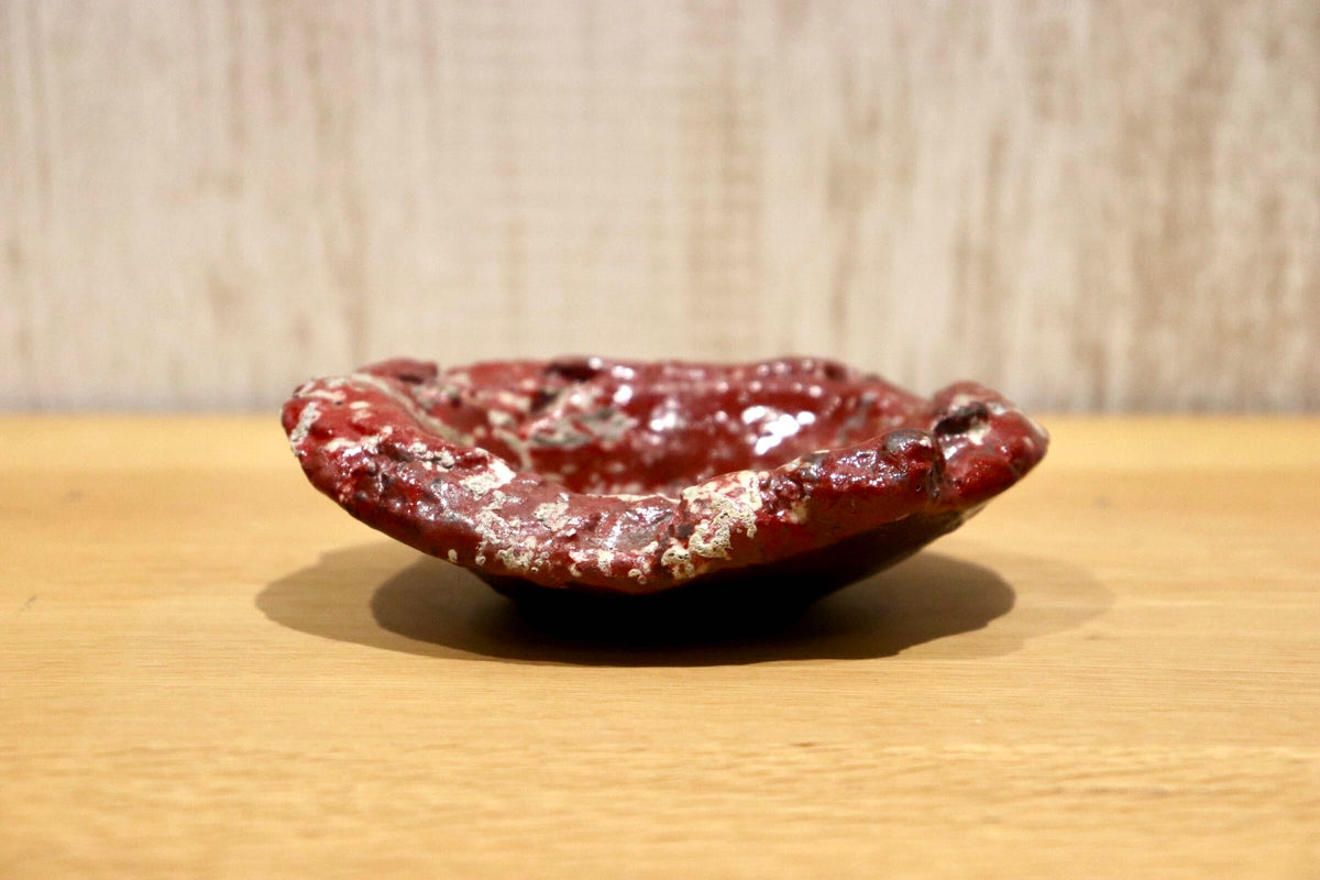 GMIO209B◯丹文窯 丹波焼 赤丹波 陶器 小皿 丸皿 和食器 骨董 伝統工芸 丹波篠山 未使用