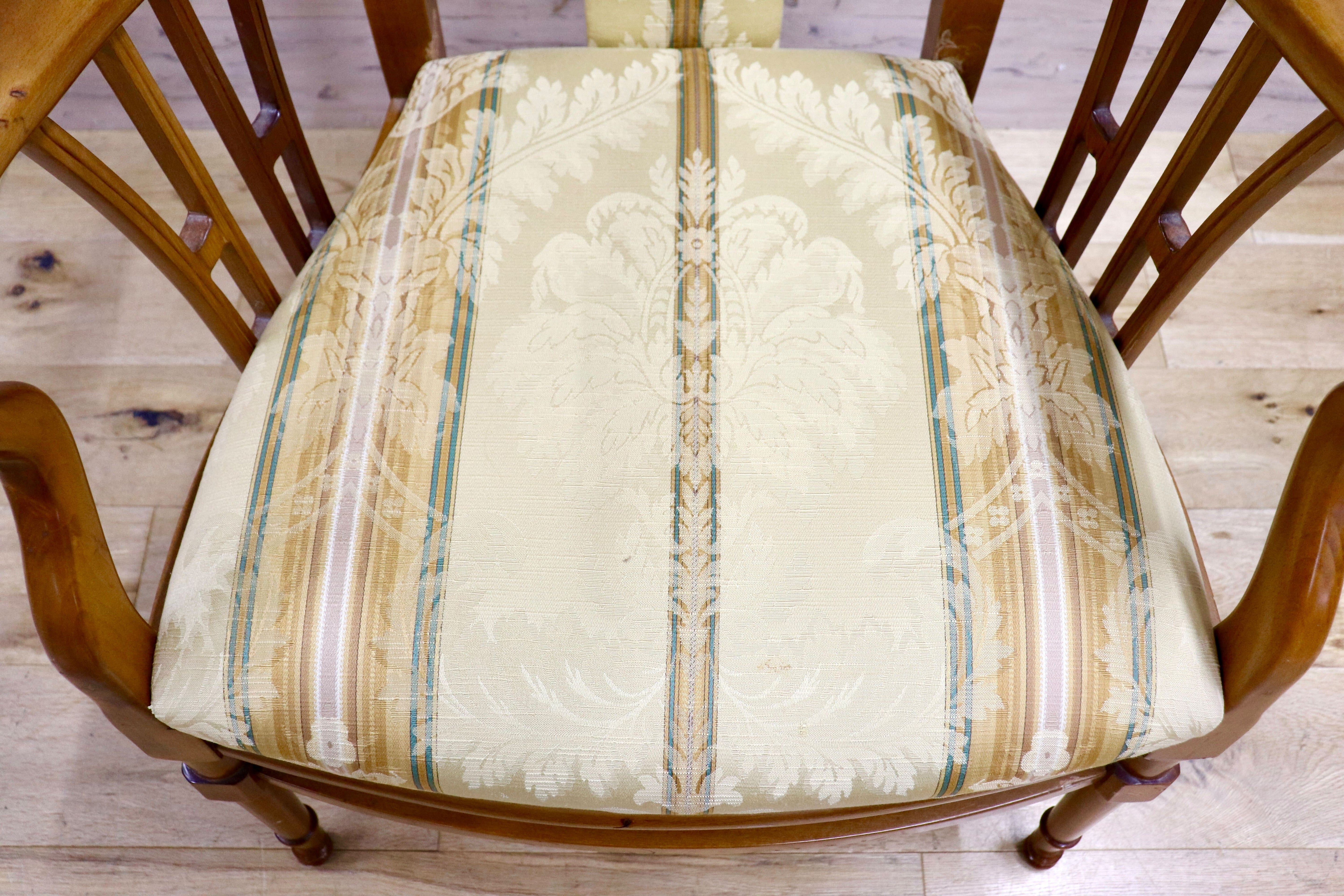 GMHS544A○西洋 アームチェア 椅子 サロンチェア ファブリック クラシック ヨーロピアン アンティーク ヴィンテージ 検）セルバ メデア