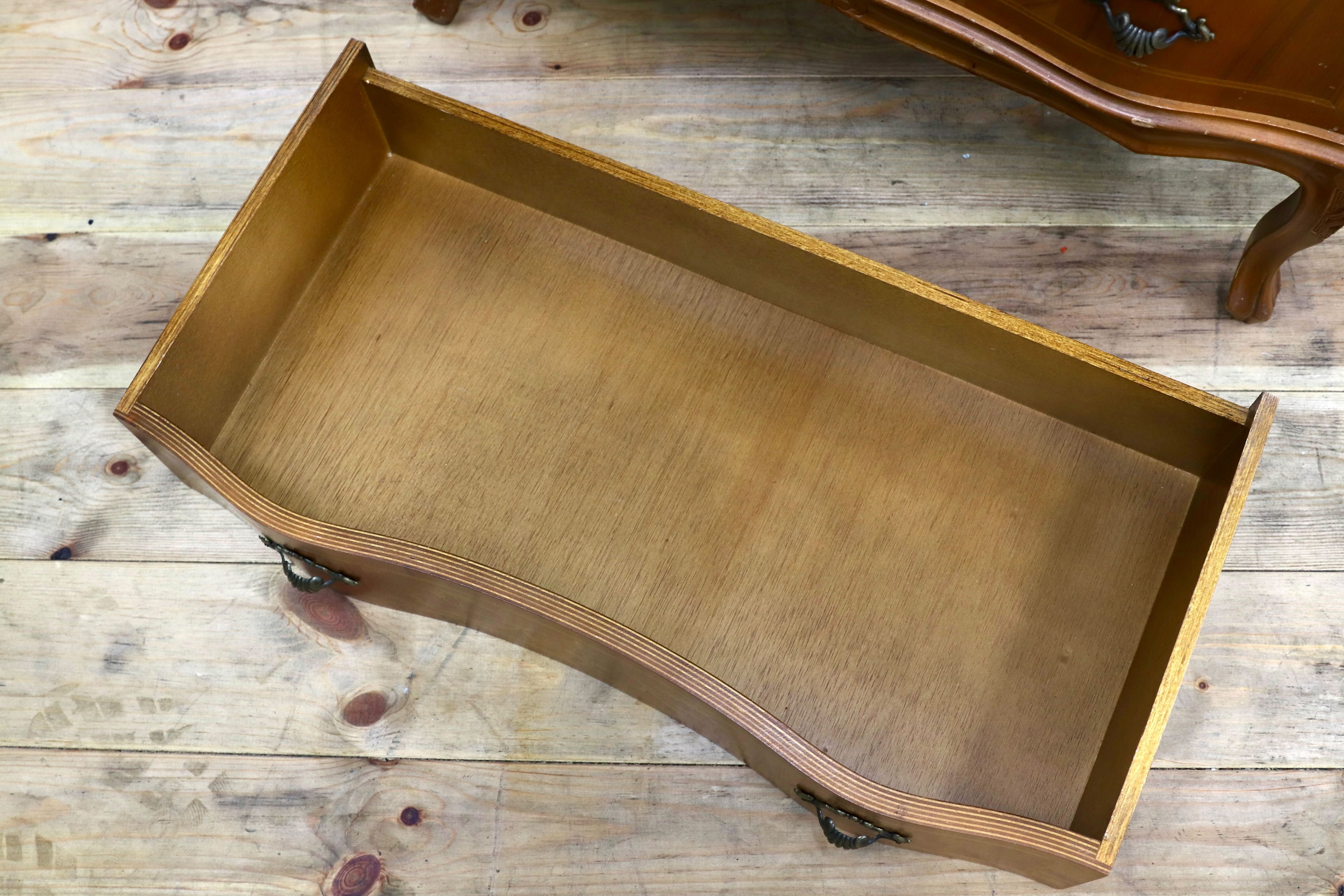 GMIK515○イタリア製 トールチェスト 引出し収納家具 象嵌細工 クラシック アンティーク 家具