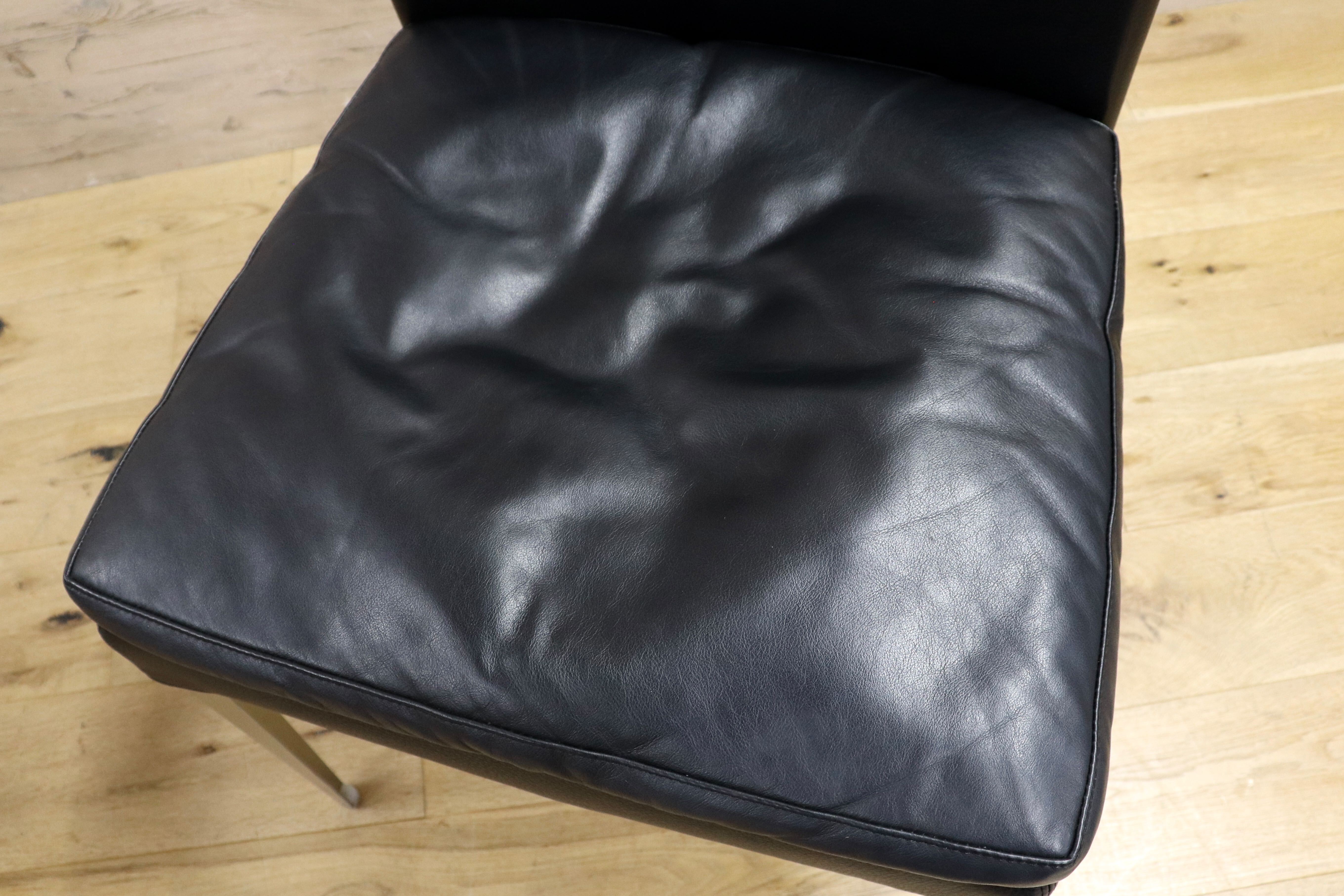 GMIK409A○B&B ITALIA MAXALTOEUNICE ダイニングチェア 椅子 レザー ブラック アントニオ・チッテリオ イタリアモダン 2脚セット 約58万