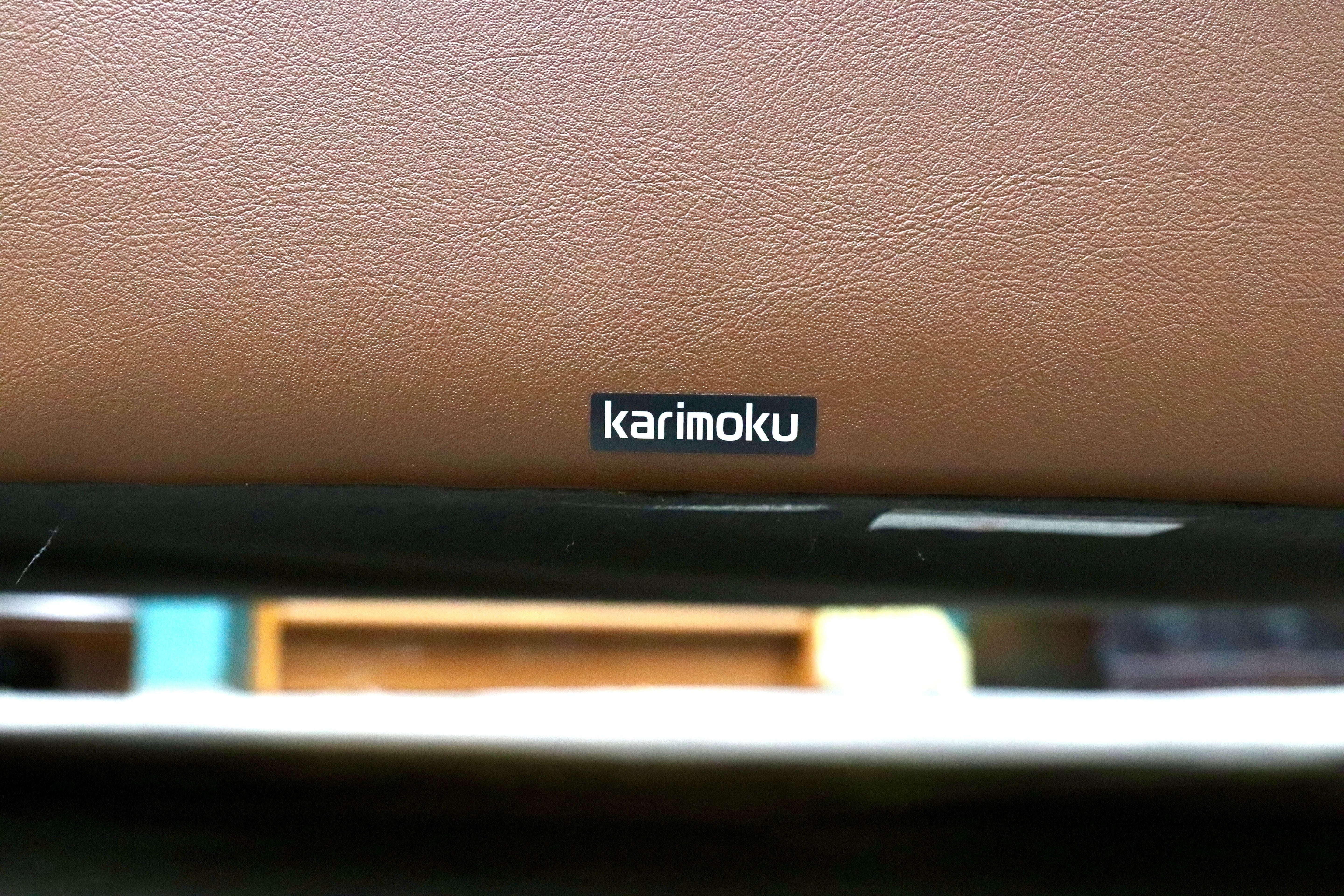 GMIK520○karimoku / カリモク ZW73モデル 3人掛けソファ トリプルソファ ブラウン 長椅子 本革 国産家具 定価約39.4万