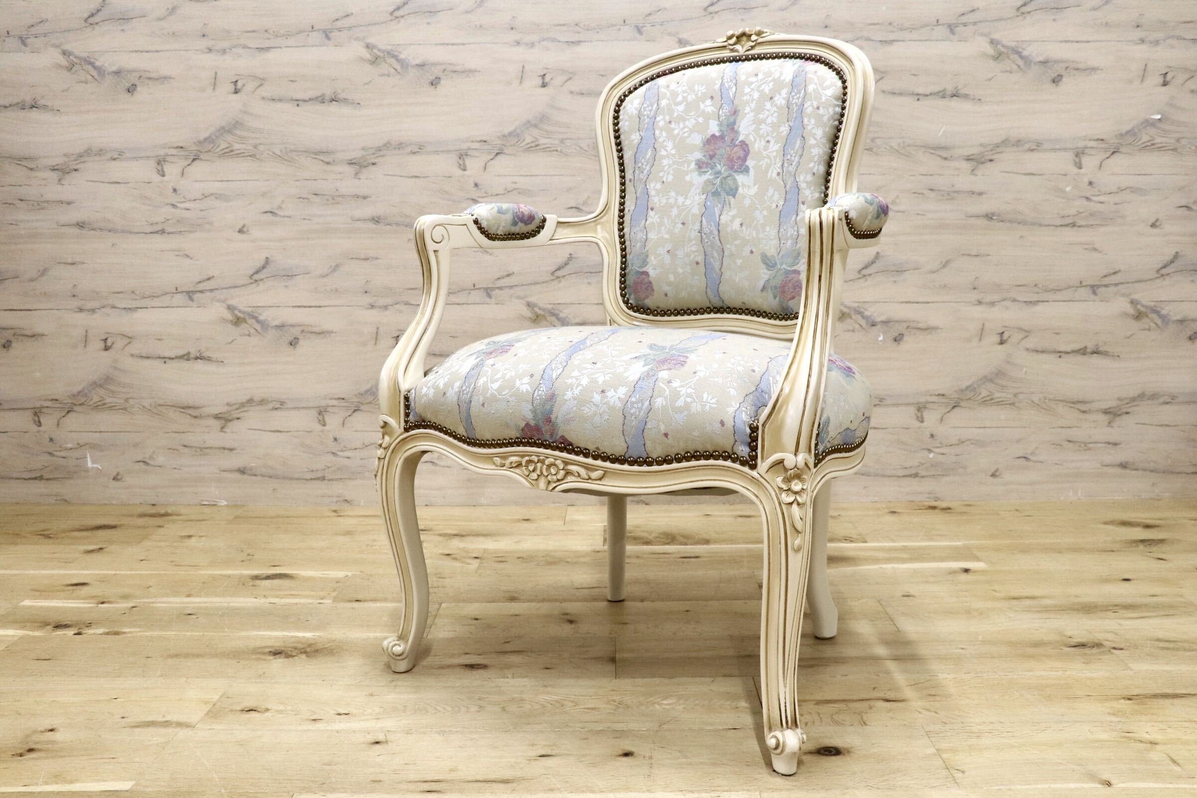 GMJS259A○domani / ドマーニ Louis XV ルイ15世 アームチェア ダイニングチェア 西洋 アンティーク カリモク最高峰 定価約25万円