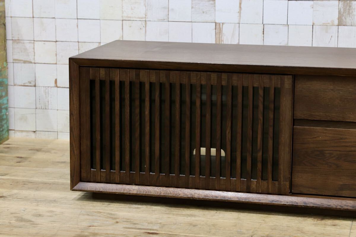 GMJH365○karimoku / カリモク家具 スライドストレージ QU6067MK テレビボード ローボード オーク材 日本製 国産家具 定価約30万