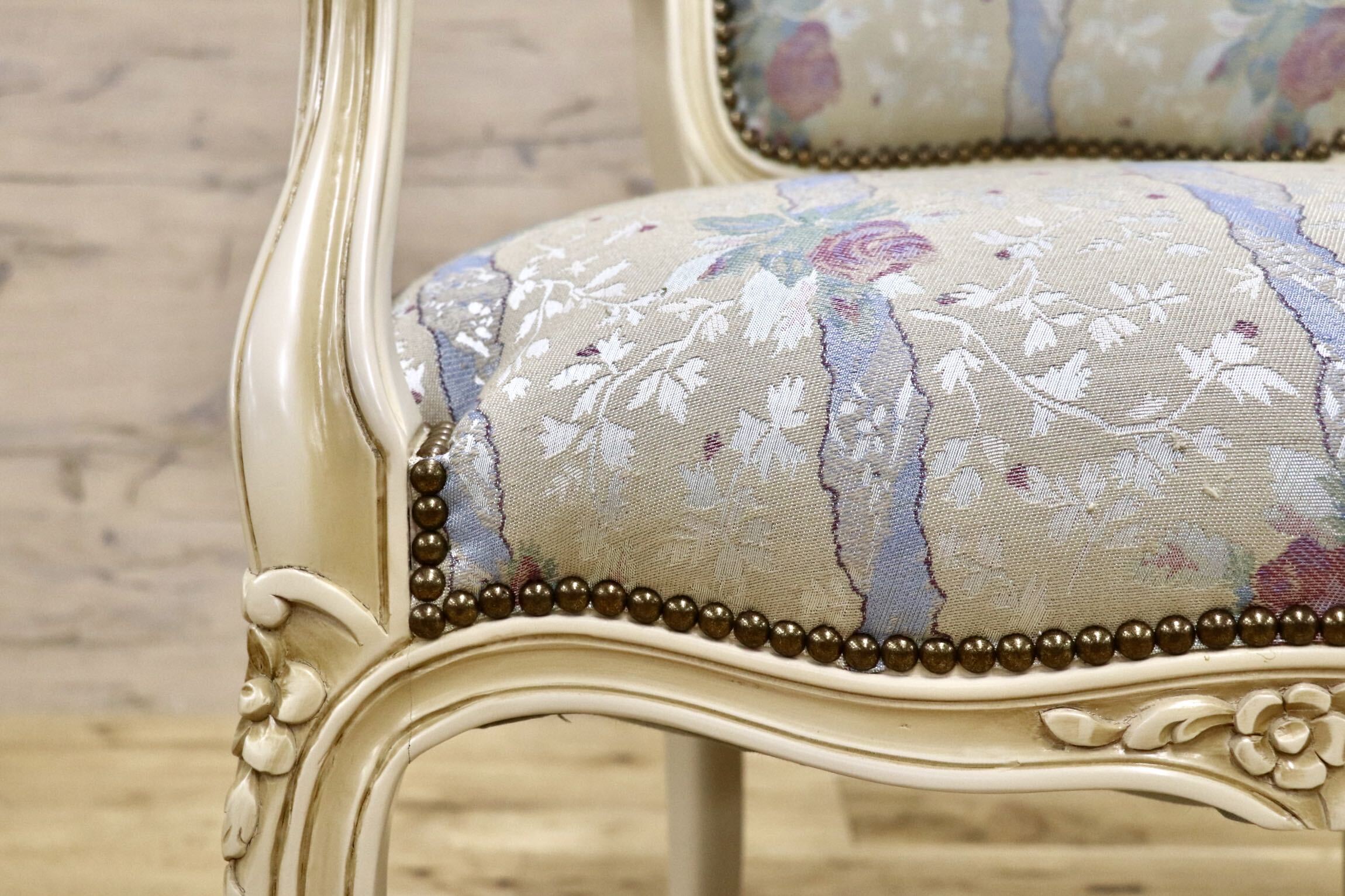 GMJS259A○domani / ドマーニ Louis XV ルイ15世 アームチェア ダイニングチェア 西洋 アンティーク カリモク最高峰 定価約25万円