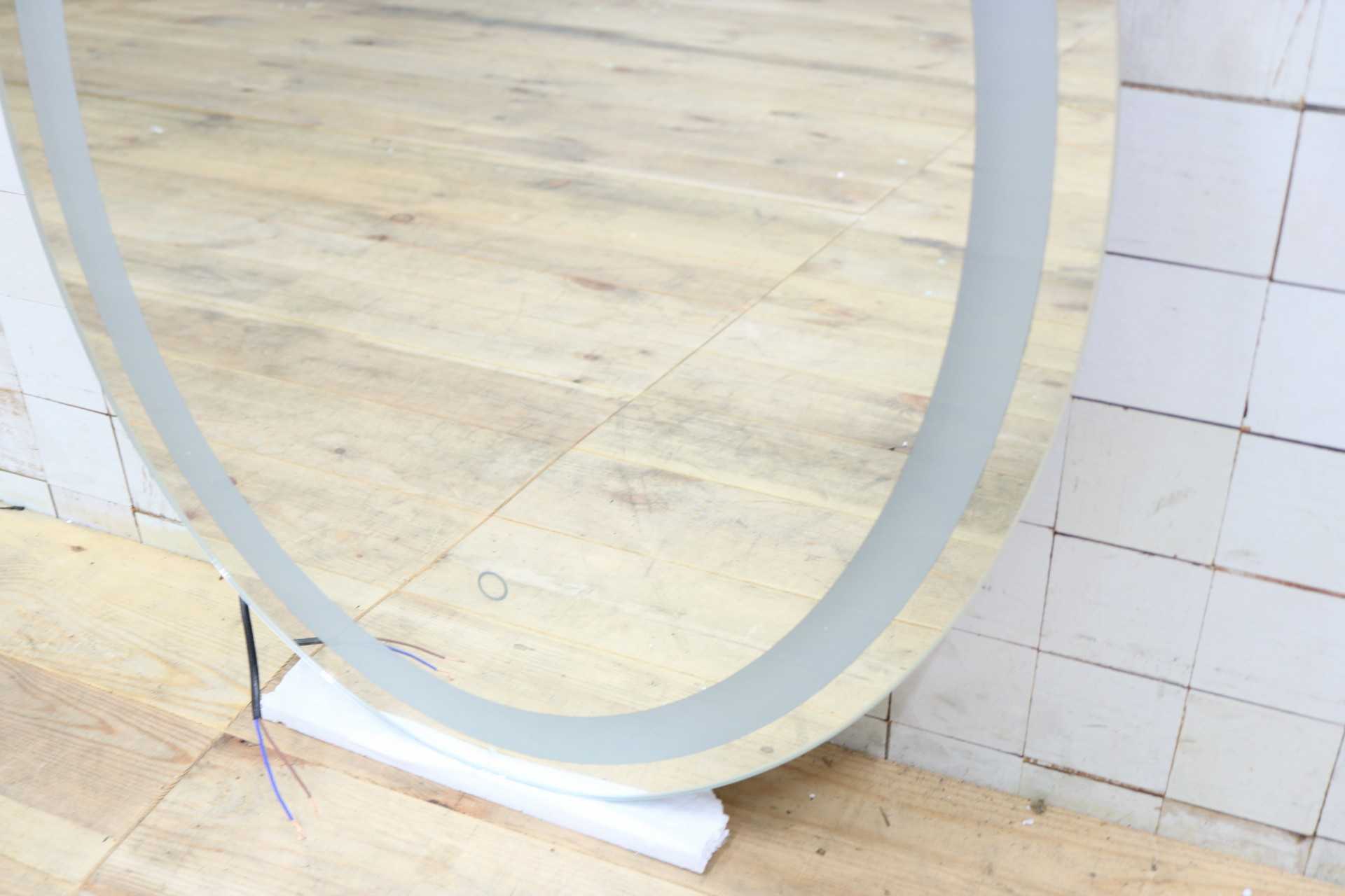 GMIK747J◯ウォールミラー 壁掛け鏡 壁掛けミラー 立て掛けミラー オーバルミラー 楕円形 フレームレス 店舗什器 モダン 未使用