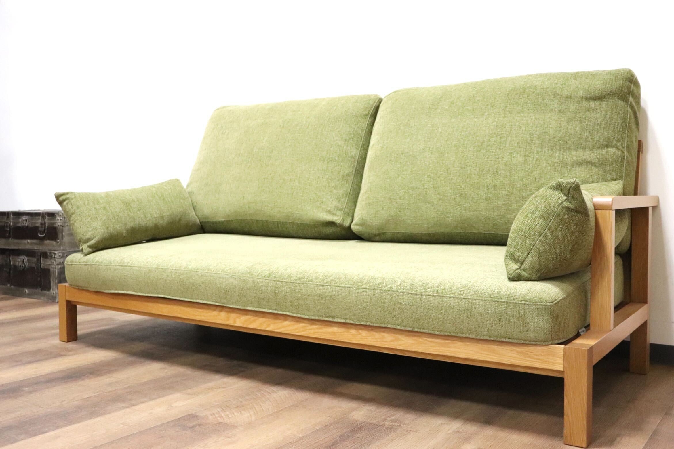 GMHK211○FLANNEL SOFA / フランネルソファ STRAND ストランド 2.5人掛けソファ ラブソファ ファブリック オーク材  定価約23万 展示品