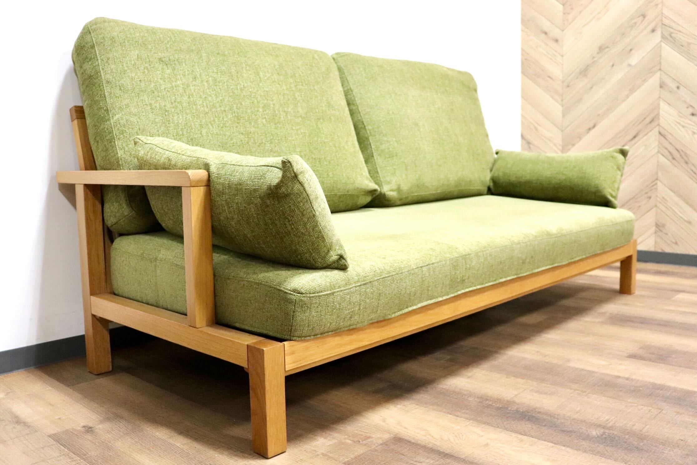 GMHK211○FLANNEL SOFA / フランネルソファ STRAND ストランド 2.5人掛けソファ ラブソファ ファブリック オーク材  定価約23万 展示品