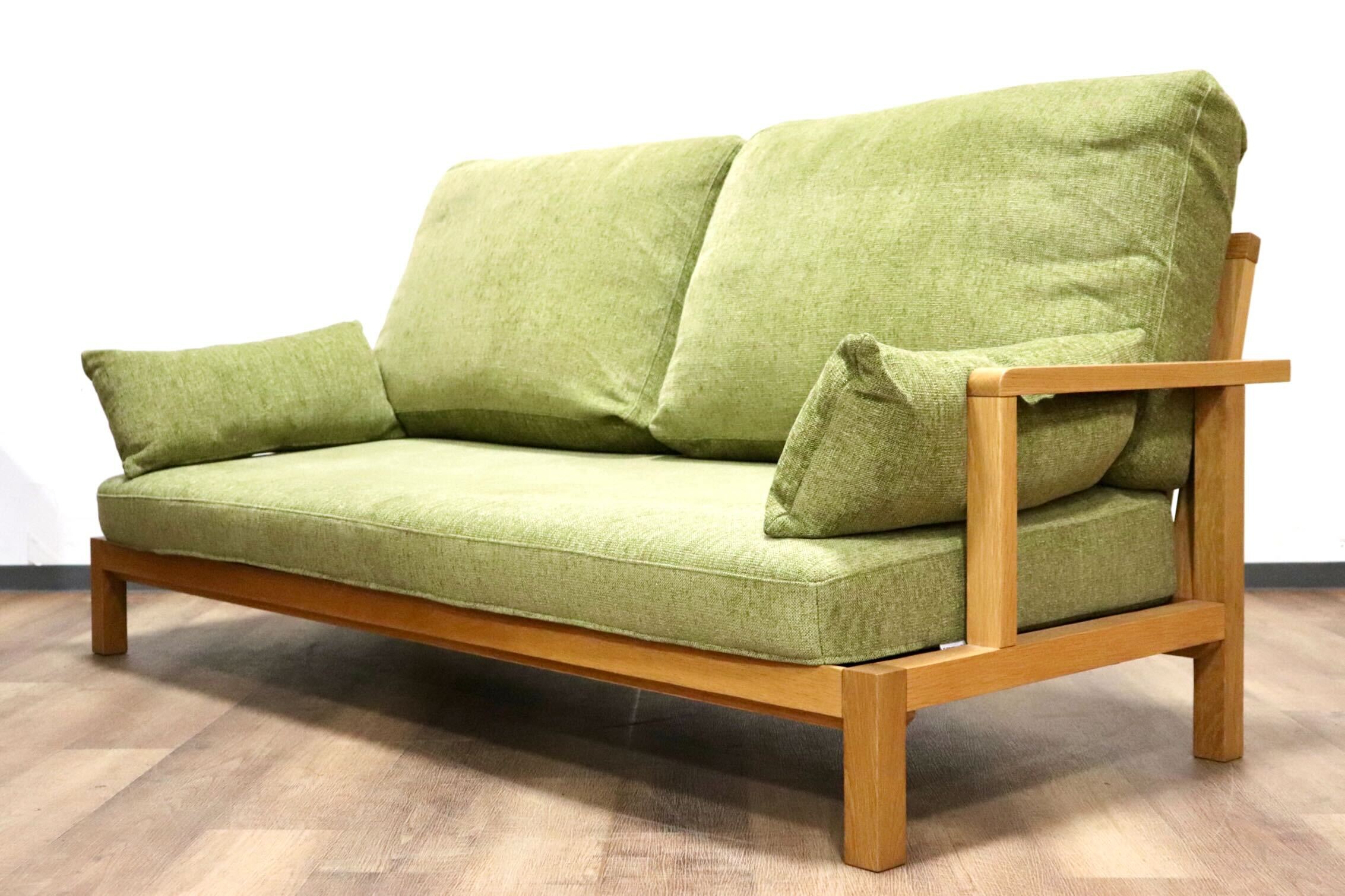 GMHK211○FLANNEL SOFA / フランネルソファ STRAND ストランド 2.5人掛けソファ ラブソファ ファブリック オーク材  定価約23万 展示品