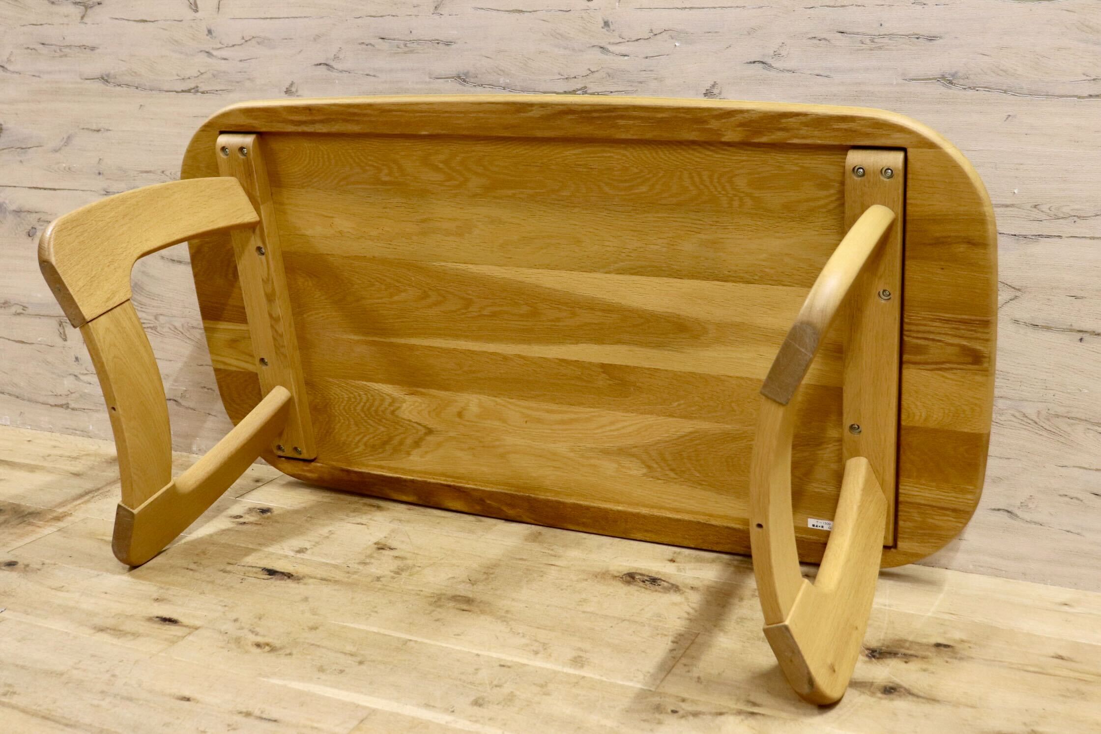 GMIS428○浜本工芸 / HAMAMOTO センターテーブル リビングテーブル ローテーブル 楢材 無垢材 和モダン 国産 定価約9.6万 展示品