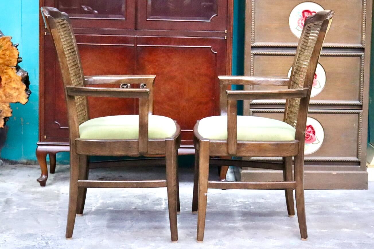 GMIH321B○domani / ドマーニ カリモク karimoku ダイニングチェア アームチェア 2脚セット 木製 籐 ラタン ファブリック クラシック