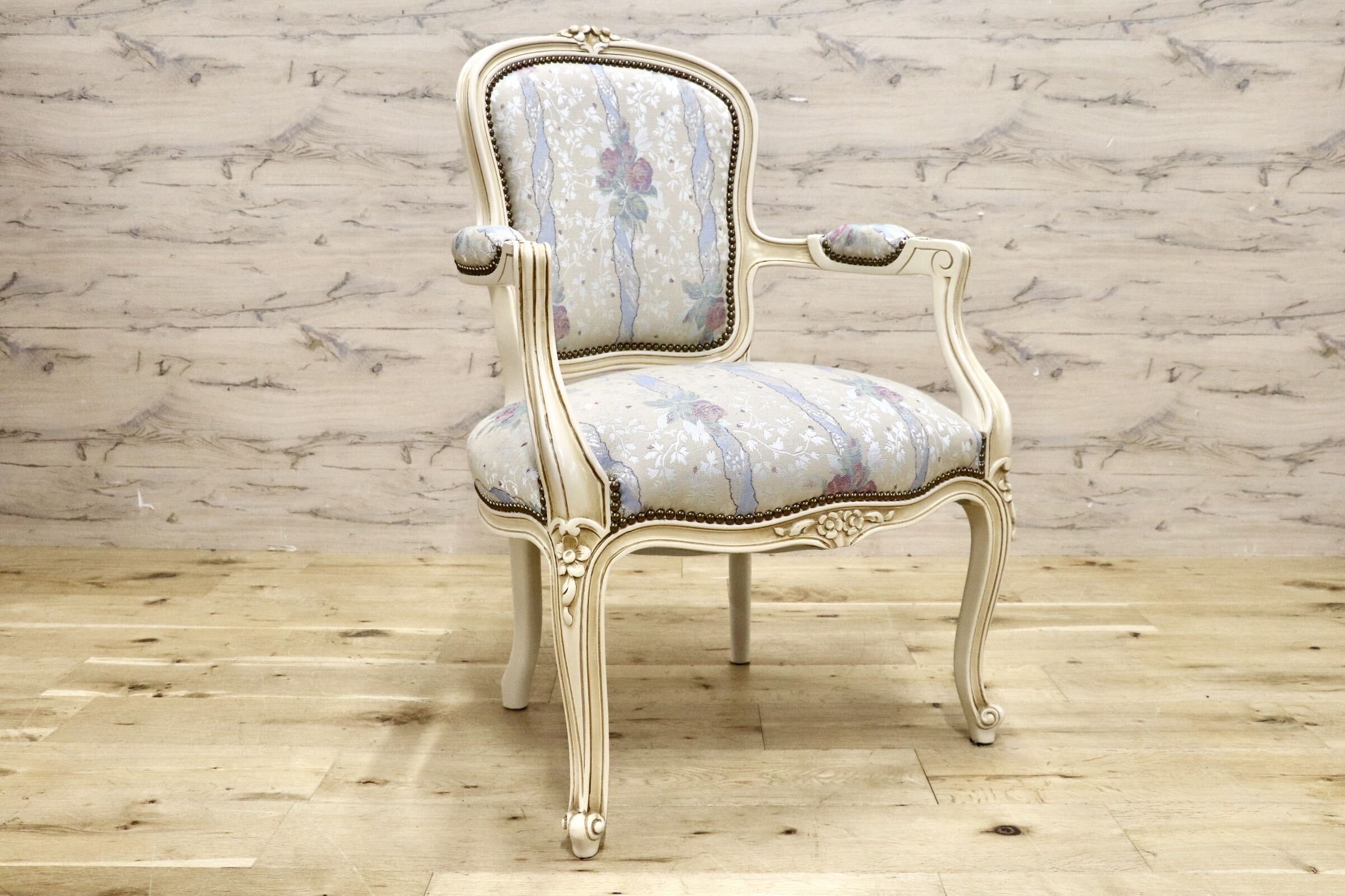 GMJS259B○domani / ドマーニ Louis XV ルイ15世 アームチェア ダイニングチェア 西洋 アンティーク カリモク最高峰 定価約25万円