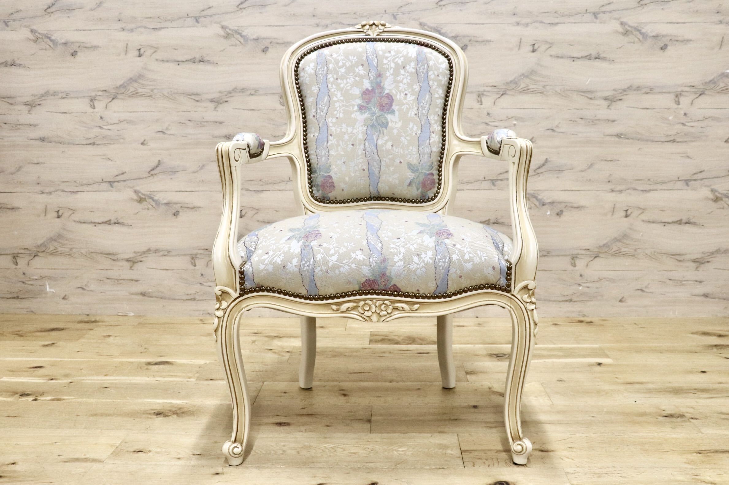 GMJS259B○domani / ドマーニ Louis XV ルイ15世 アームチェア ダイニングチェア 西洋 アンティーク カリモク最高峰 定価約25万円