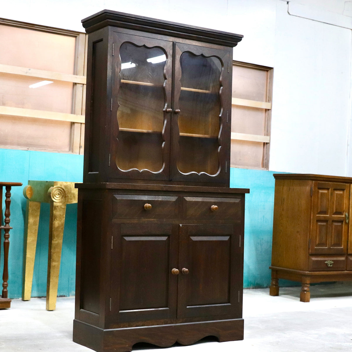 GMHK678○松本民芸家具 #58型 ヴィンテージ キャビネット 飾り棚 
