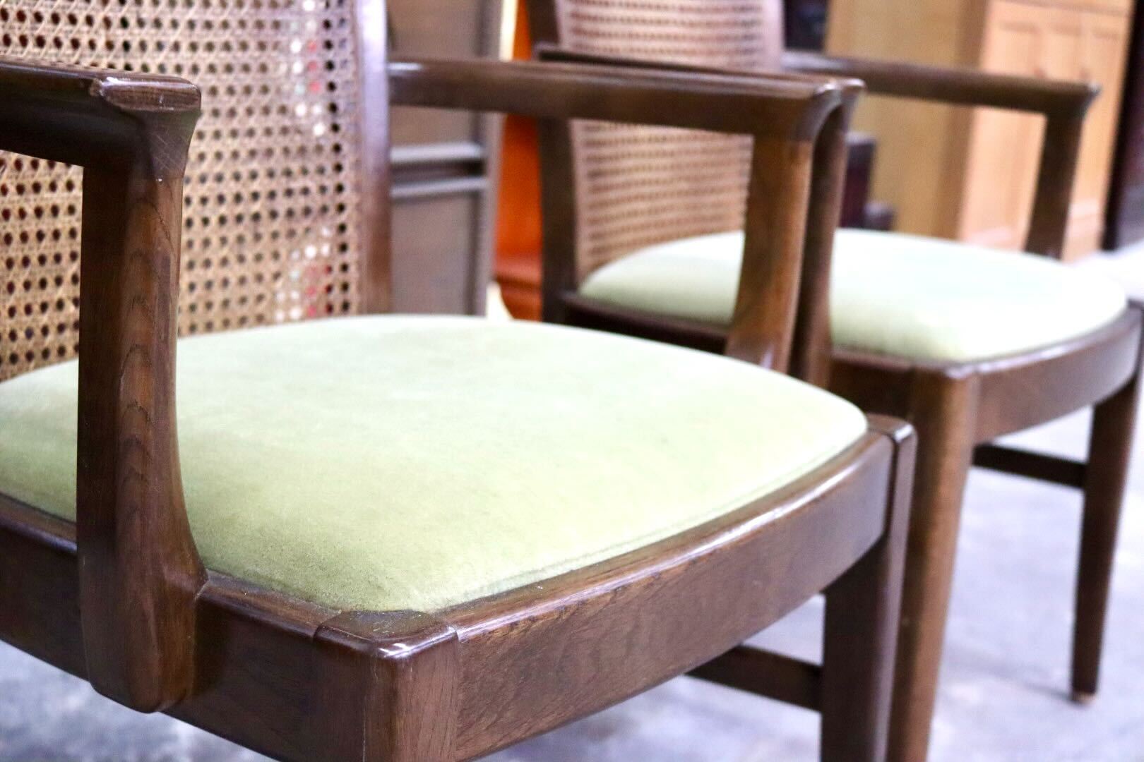 GMIH321B○domani / ドマーニ カリモク karimoku ダイニングチェア アームチェア 2脚セット 木製 籐 ラタン ファブリック クラシック