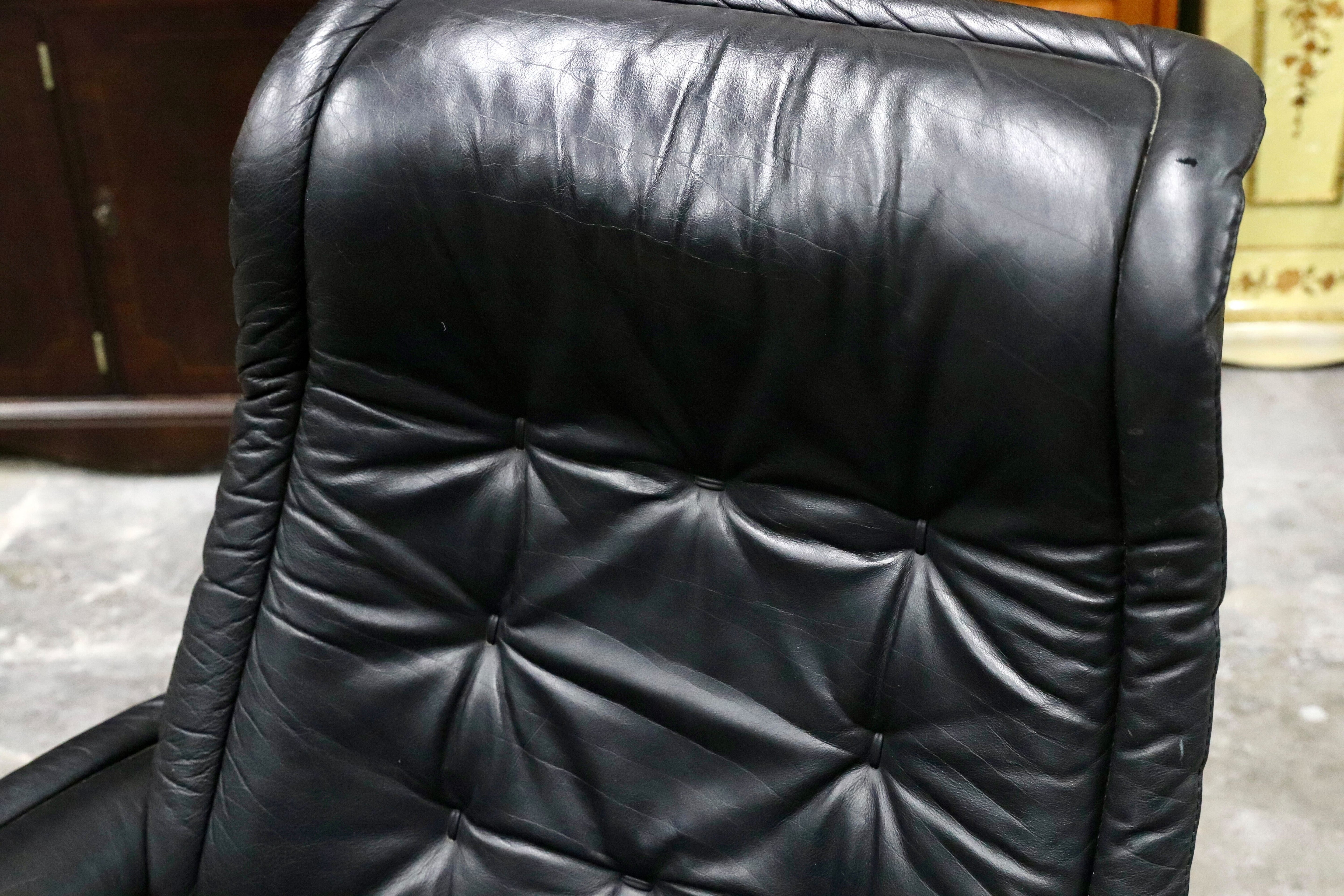 GMIK460○EKORNES / エコーネス ロイヤル ヴィンテージ リクライニングチェア 上位モデル 北欧 ノルウェー シングルソファ ブラック 本革