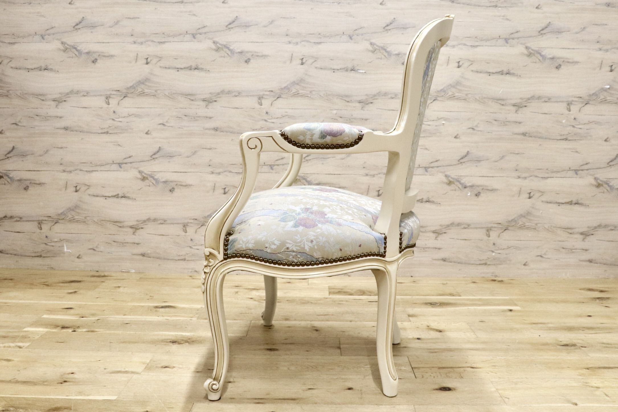 GMJS259B○domani / ドマーニ Louis XV ルイ15世 アームチェア ダイニングチェア 西洋 アンティーク カリモク最高峰 定価約25万円