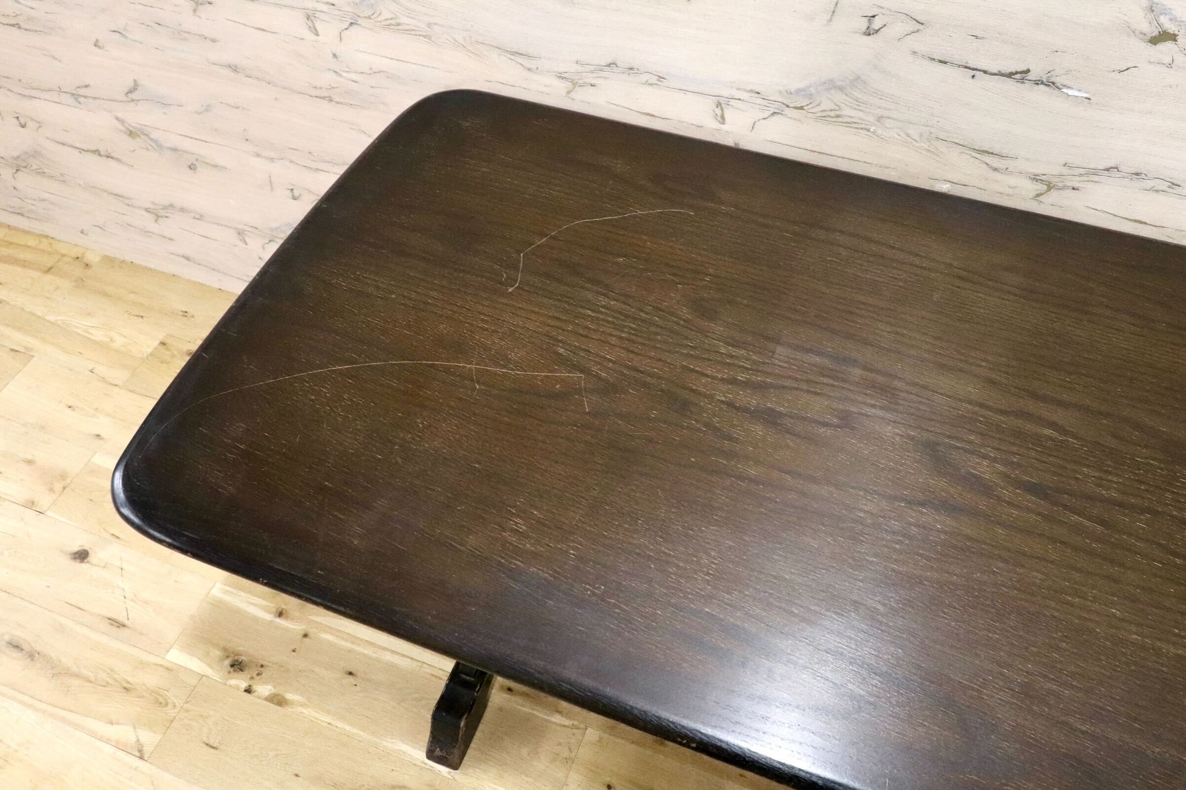 GMJK147○ダイニングテーブル 食卓テーブル トレッスルテーブル カントリー アンティーク イングランド製 定価約14万円 検）アーコール