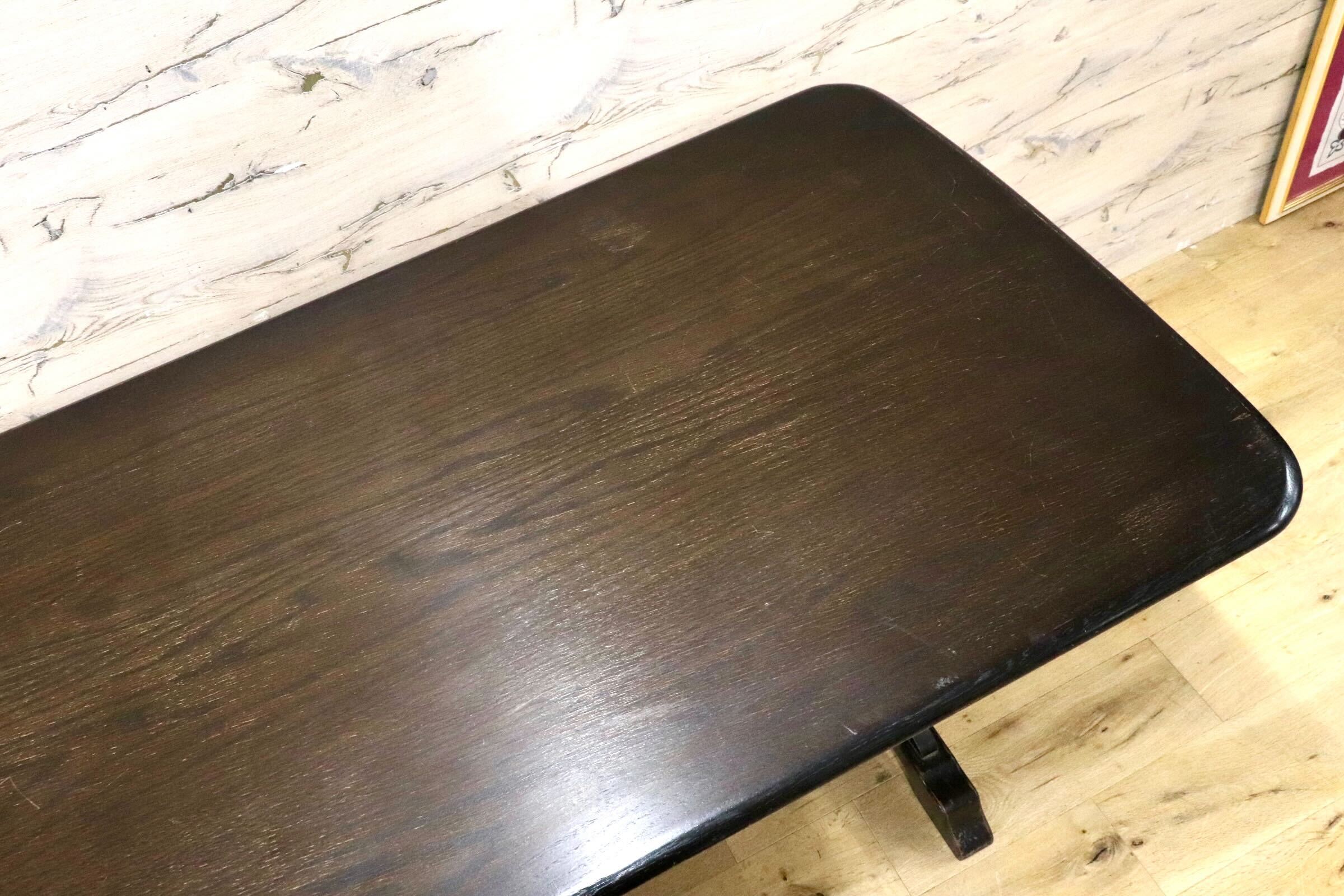GMJK147○ダイニングテーブル 食卓テーブル トレッスルテーブル カントリー アンティーク イングランド製 定価約14万円 検）アーコール