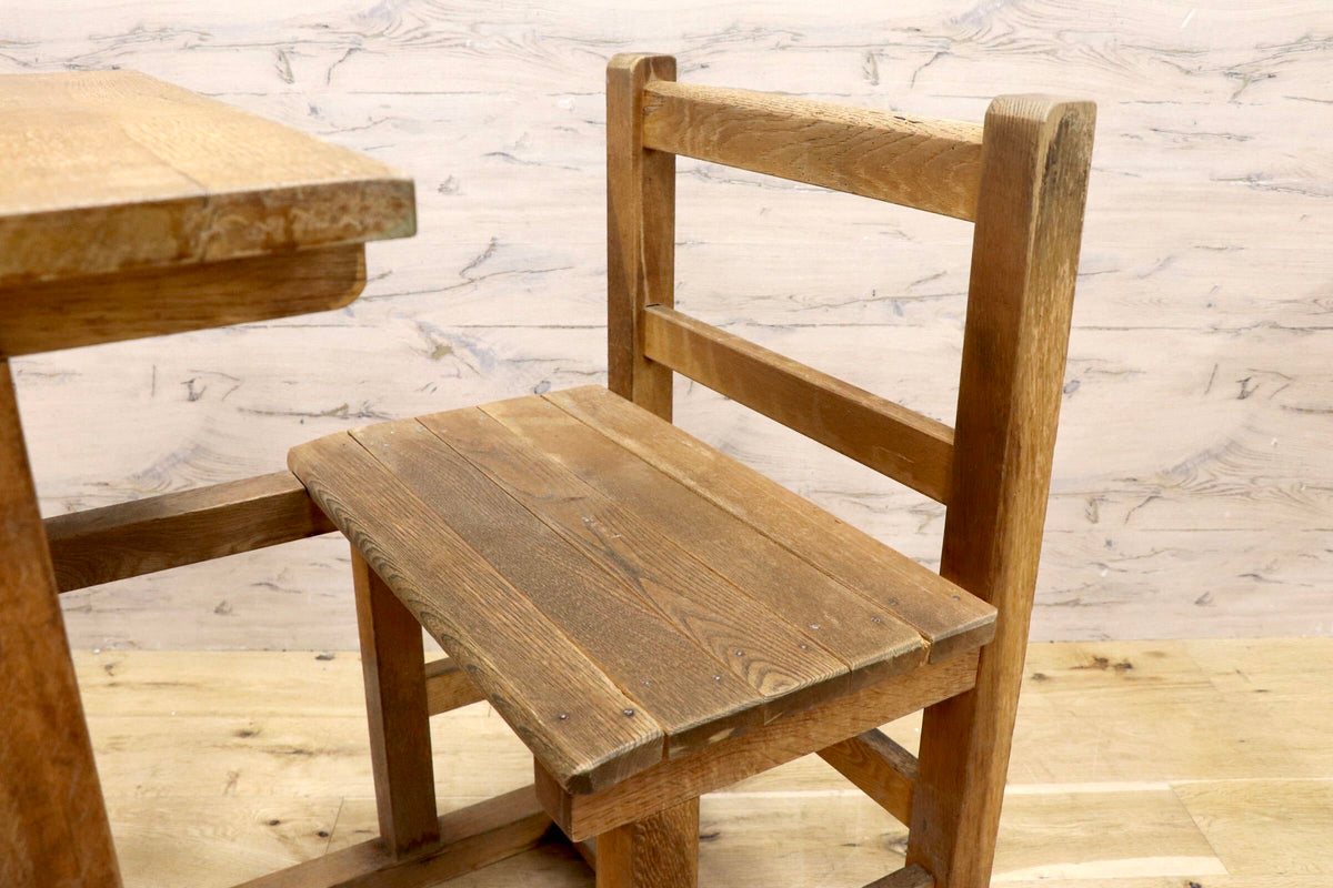 GMJH400E○アンティーク 木製 学習机 一体式机 勉強机 スクールデスク 椅子 レトロ ヴィンテージ