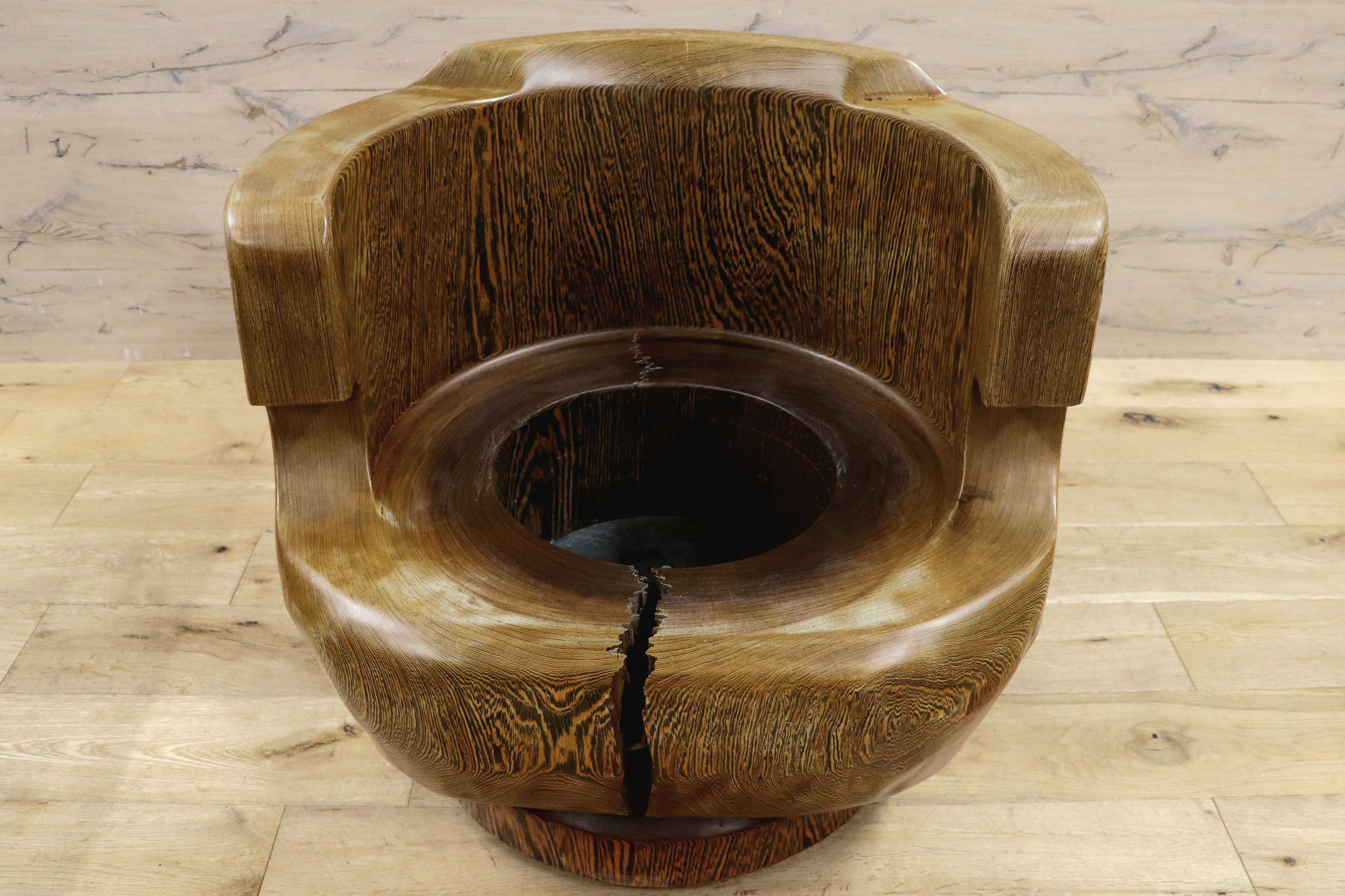 GMIH275D○鉄刀木 夕ガヤサン 大臣椅子 回転椅子 無垢材 応接 ラウンジ 和室 座敷 アンティーク