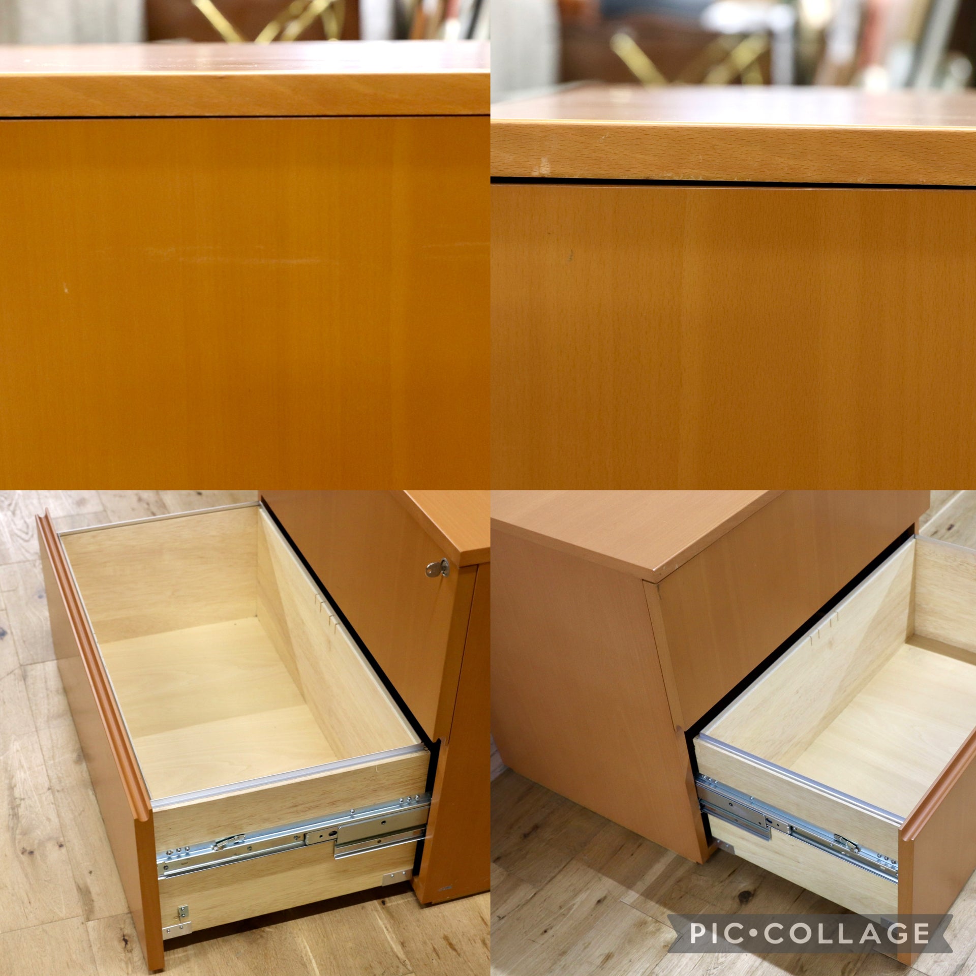 GMJH225D○Herman Miller / ハーマンミラー TSC-F-3-D ビーチ デスクキャビネット ラテラルファイル 二段引き出し オフィス ヴィンテージ