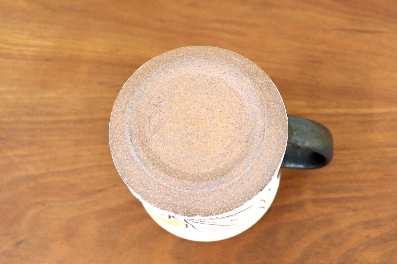 GMJO95C〇市野悟窯 市野哲次 丹波焼 彩色線象嵌 マグカップ 陶器 現代陶芸 作家物