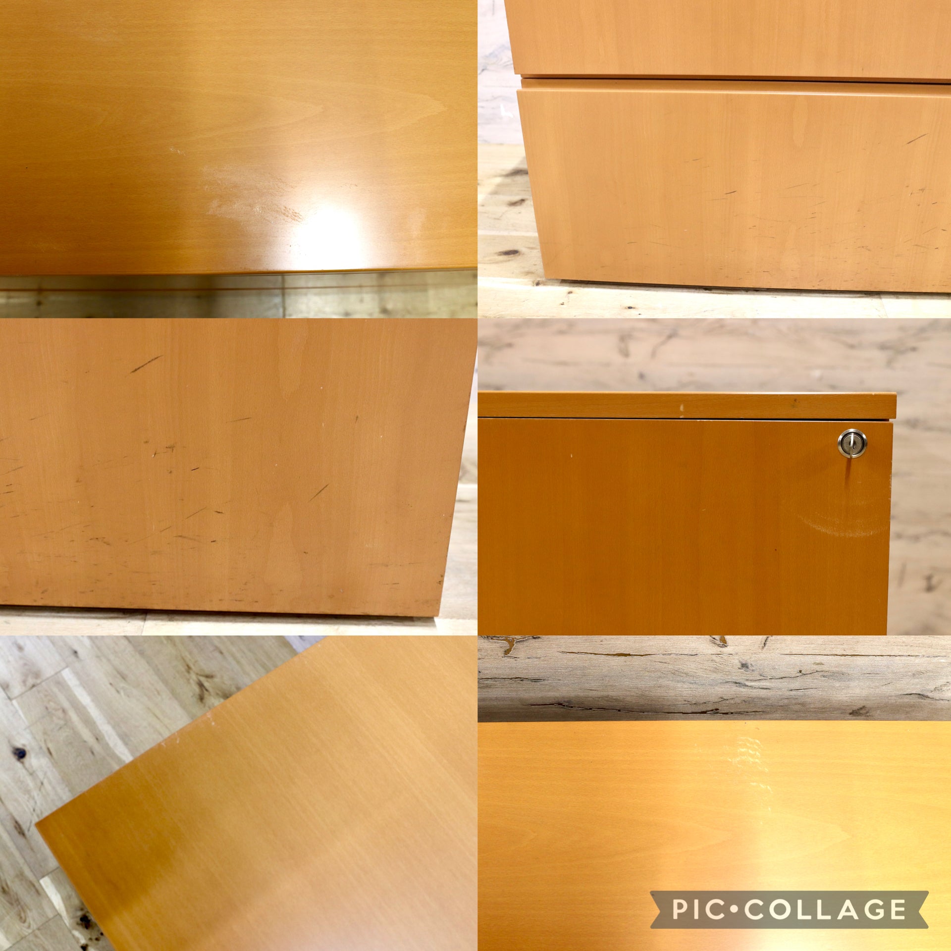 GMJH225E○Herman Miller / ハーマンミラー TSC-F-3-D ビーチ デスクキャビネット ラテラルファイル 二段引き出し オフィス ヴィンテージ
